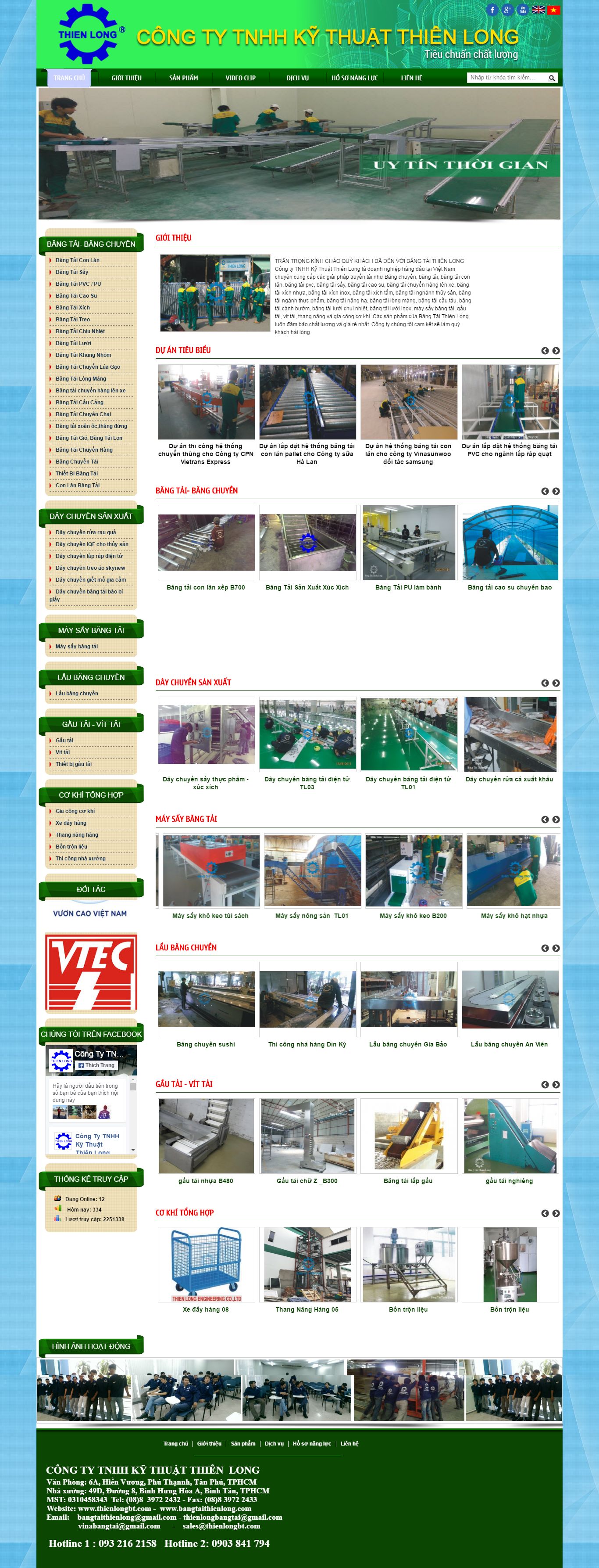 Thiết kế Web cơ khí máy móc thienlongbt.com