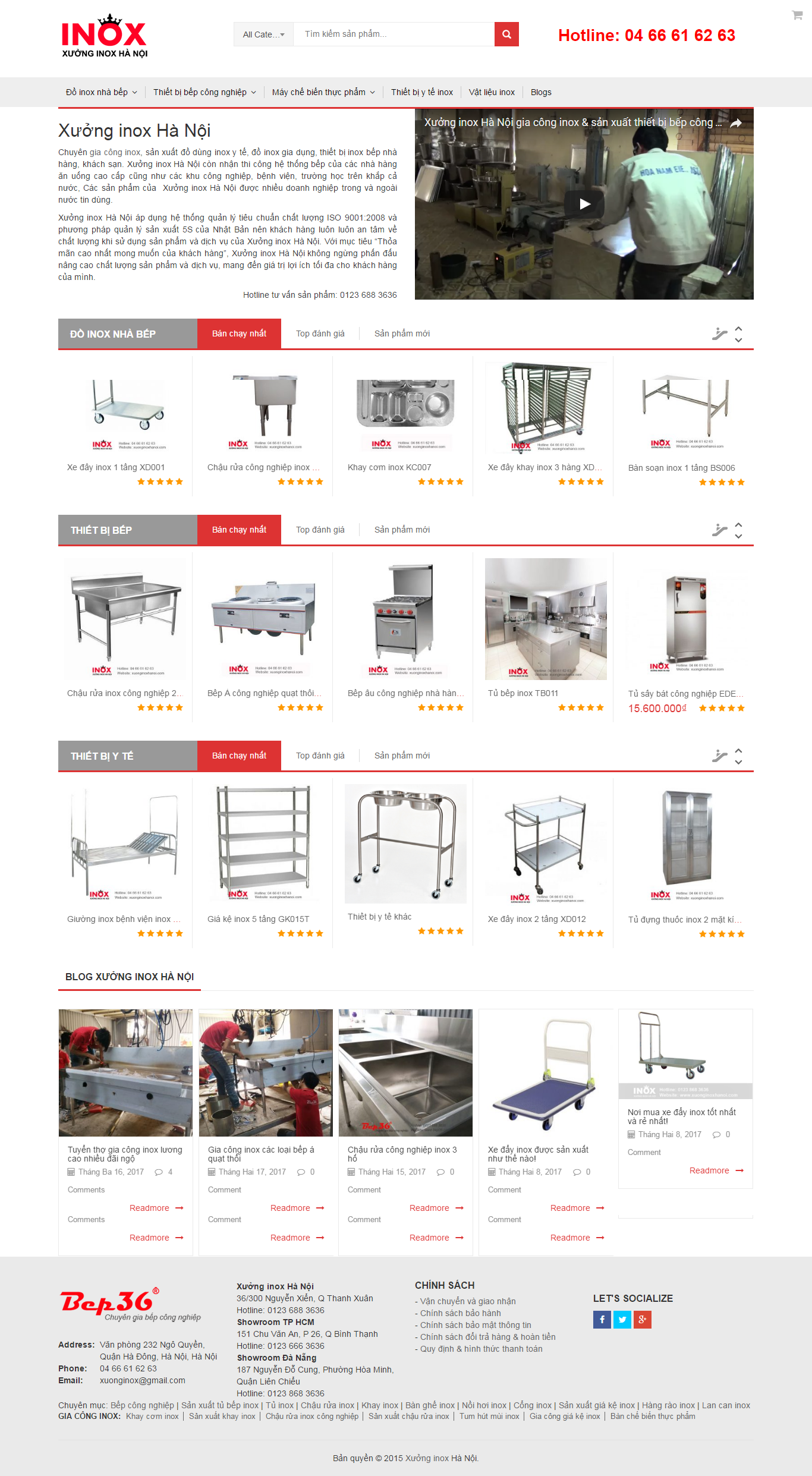 Thiết kế Web cơ khí máy móc xuonginoxhanoi.com