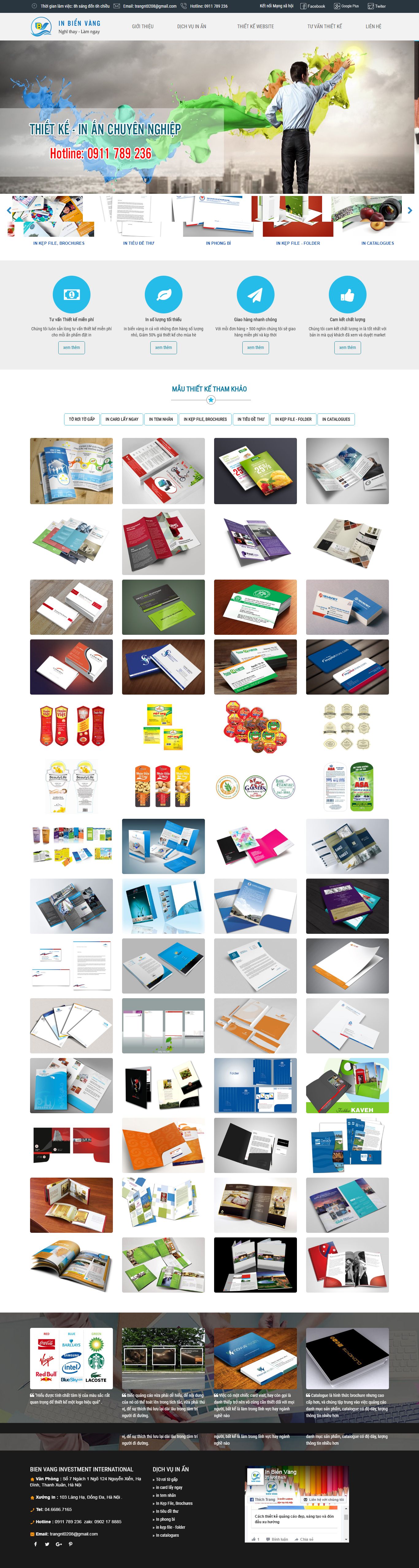 Thiết kế Web in ấn thiết kế inbienvang.com