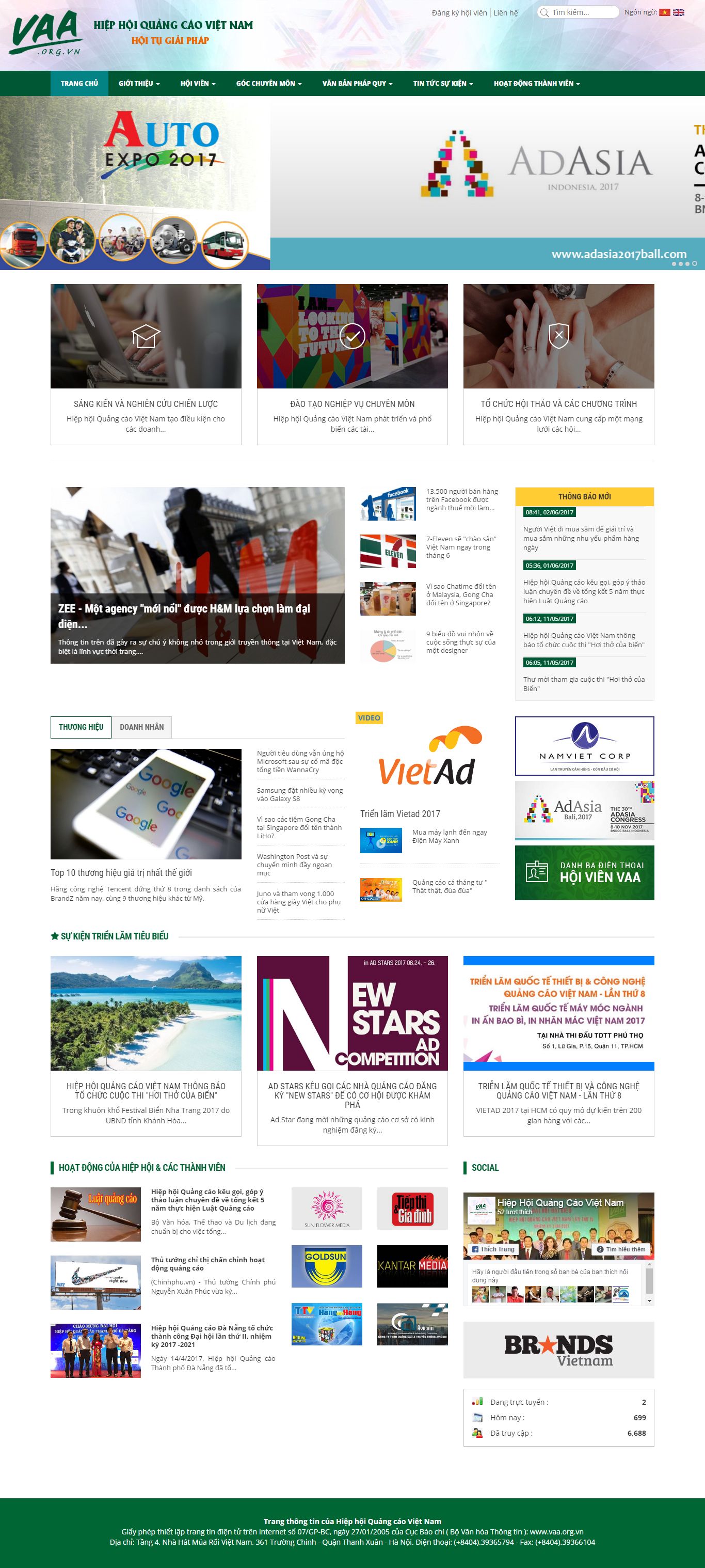 Thiết kế website hiệp hội quảng cáo Việt Nam đẹp SEO tốt