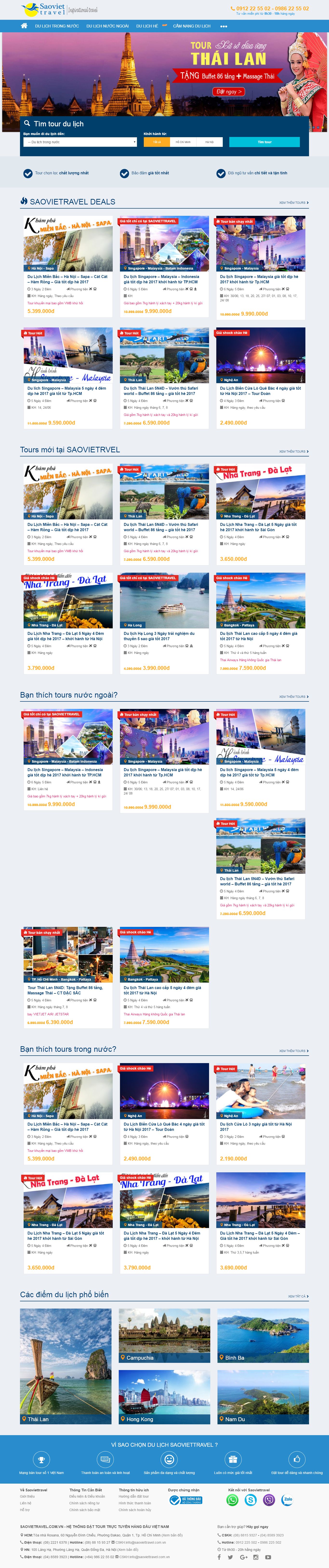 Thiết kế Web du lịch travel saoviettravel.com.vn