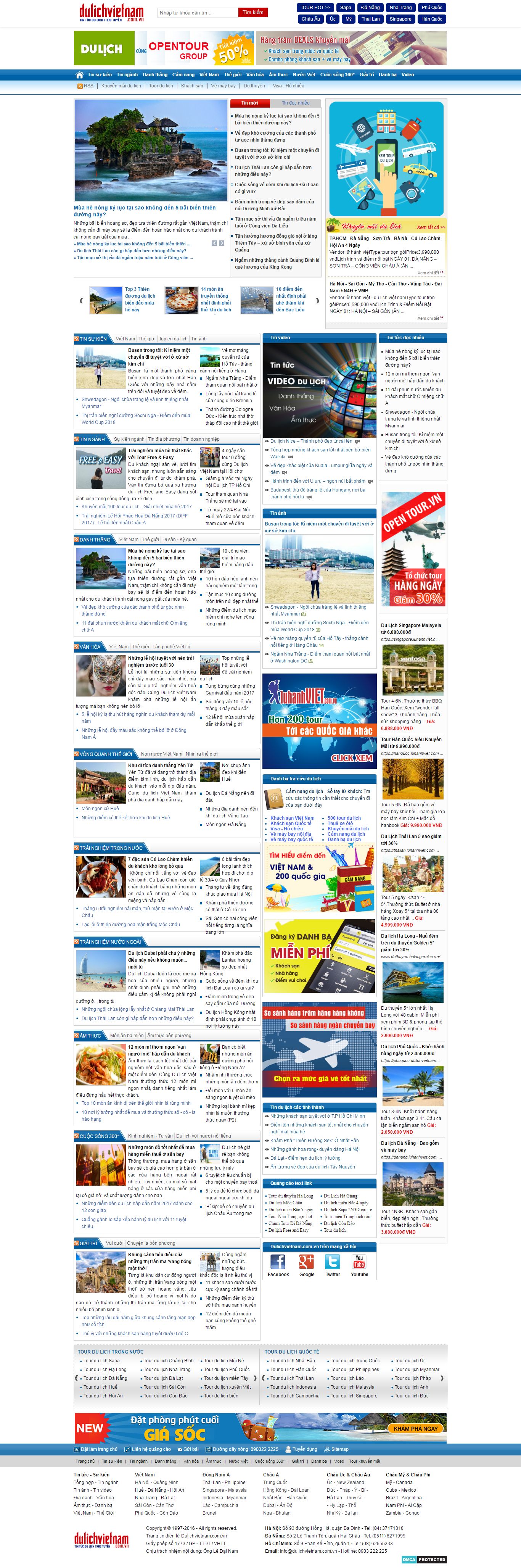 Thiết kế Web du lịch travel dulichvietnam.com.vn