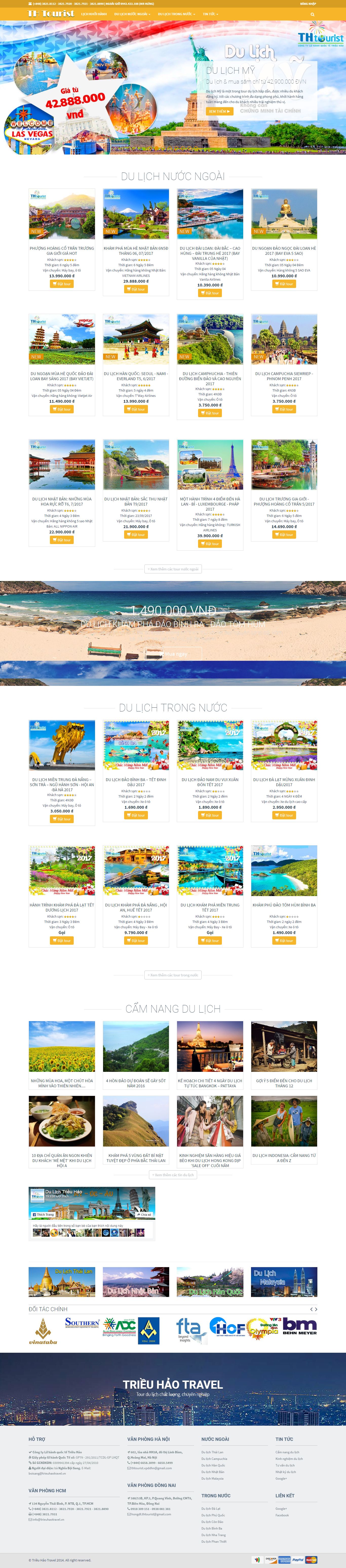 Thiết kế Web du lịch travel trieuhaotravel.vn