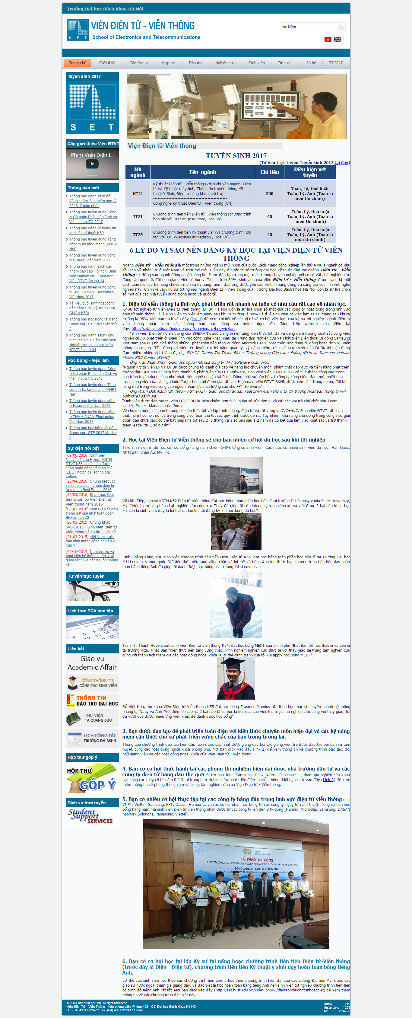 Thiết kế Web điện tử Điện lạnh set.hust.edu.vn