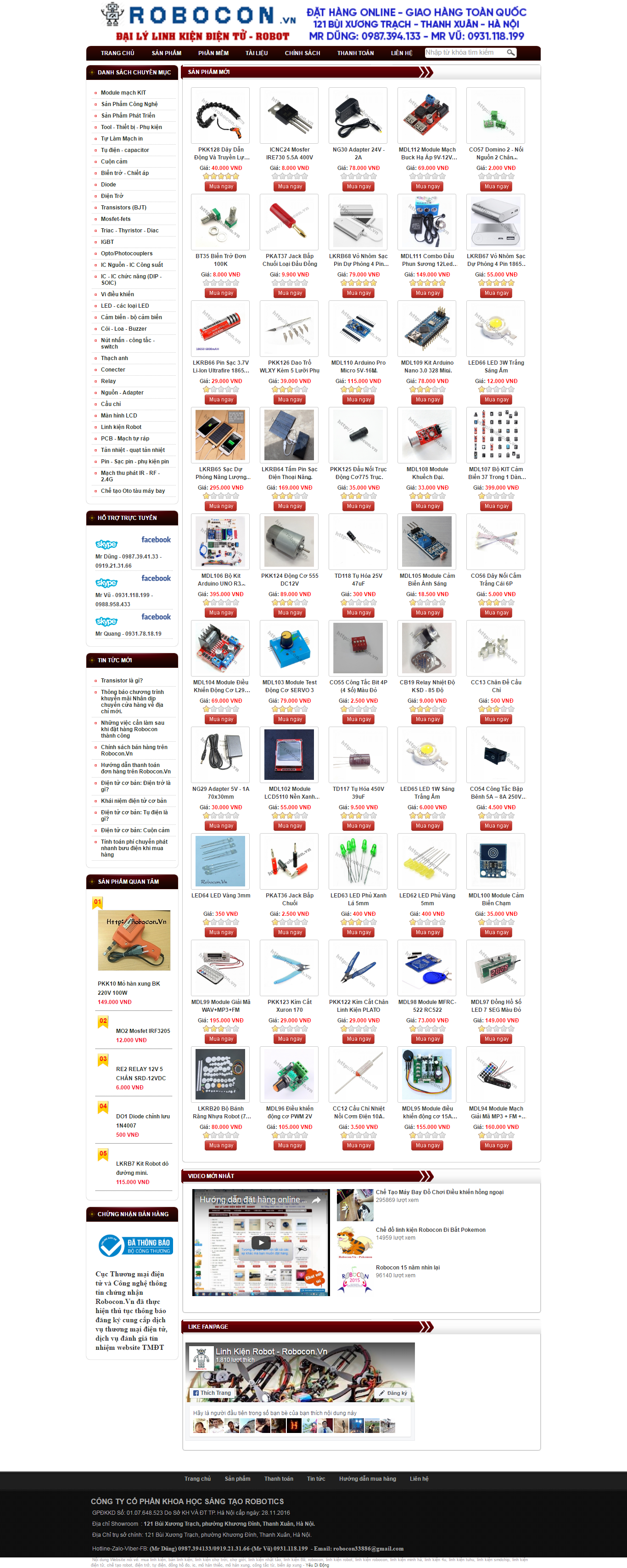 Thiết kế Web điện tử Điện lạnh dailylinhkien.vn