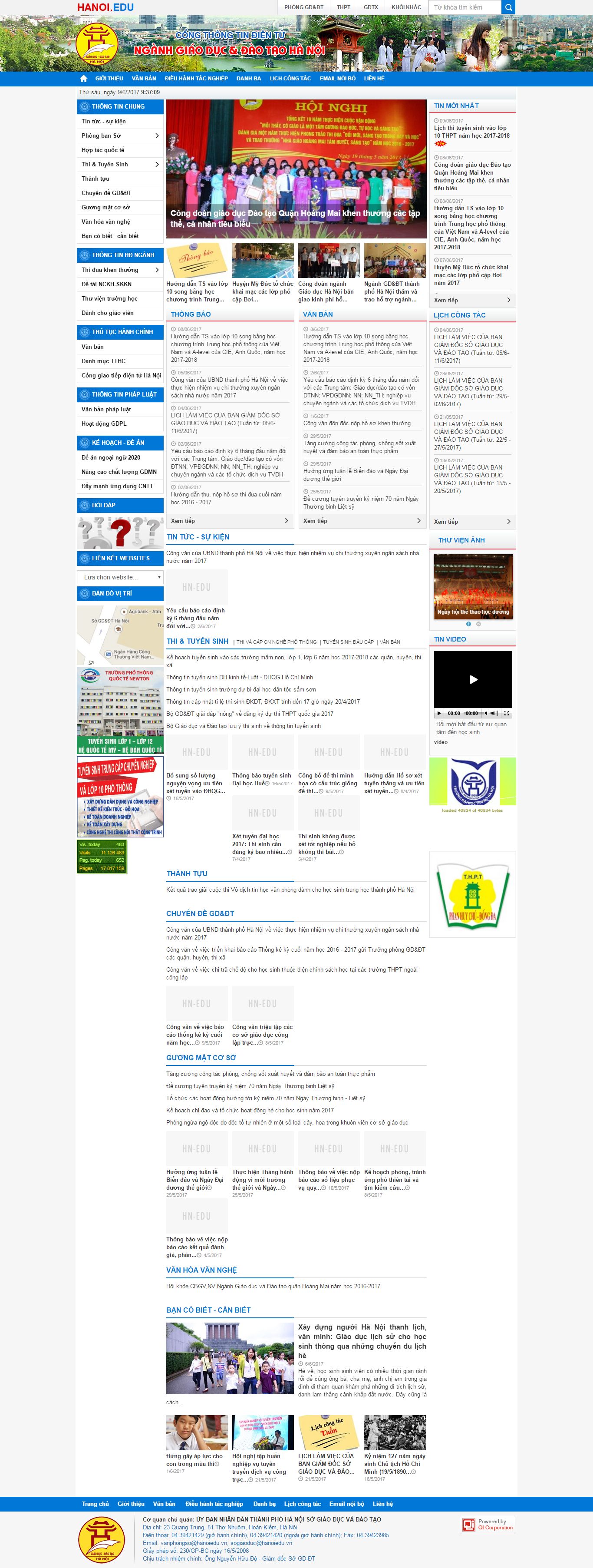 Thiết kế Web giáo dục trường học hanoi.edu.vn