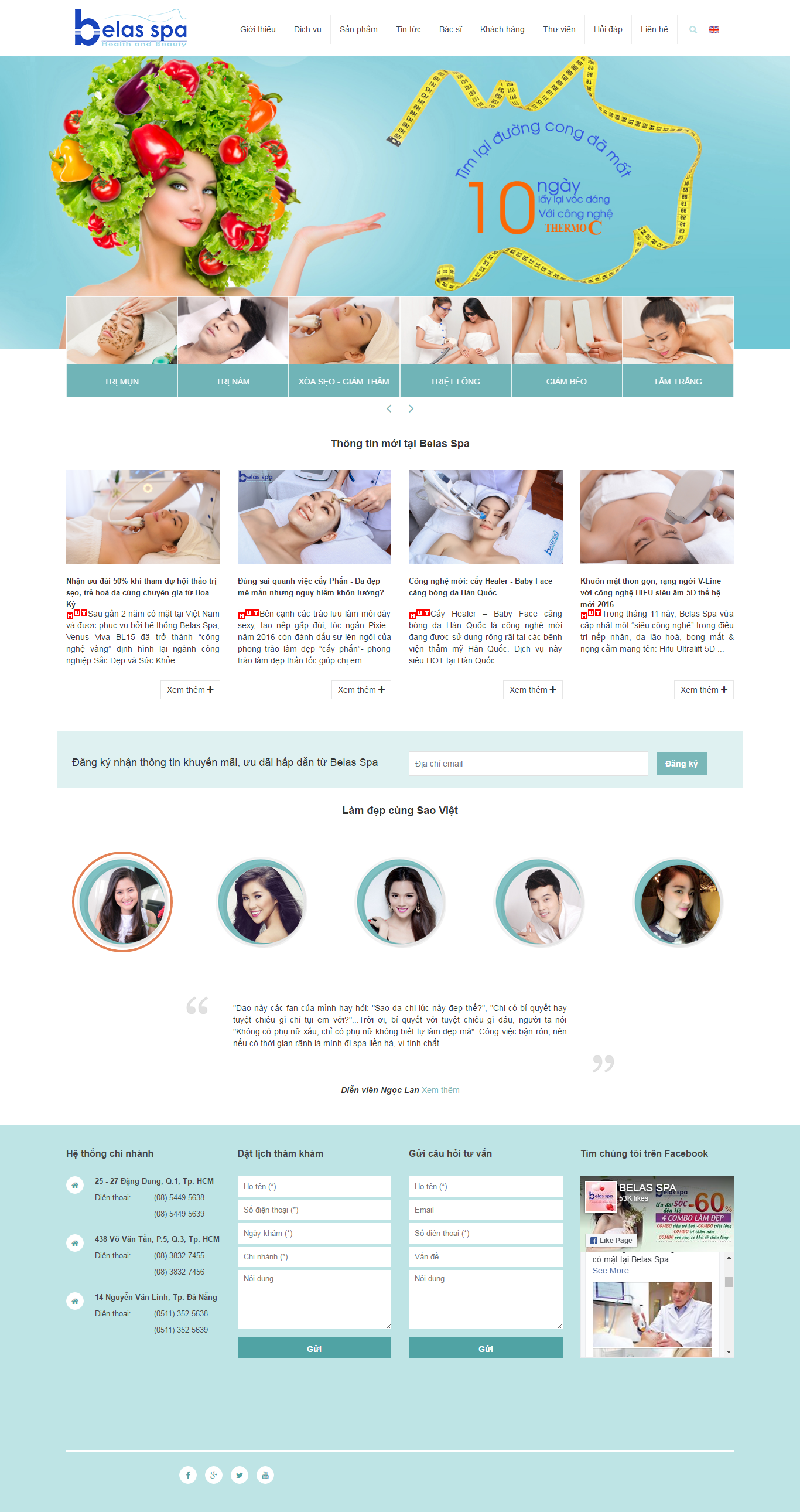 Thiết kế Web spa thẩm mỹ viện belasspa.com