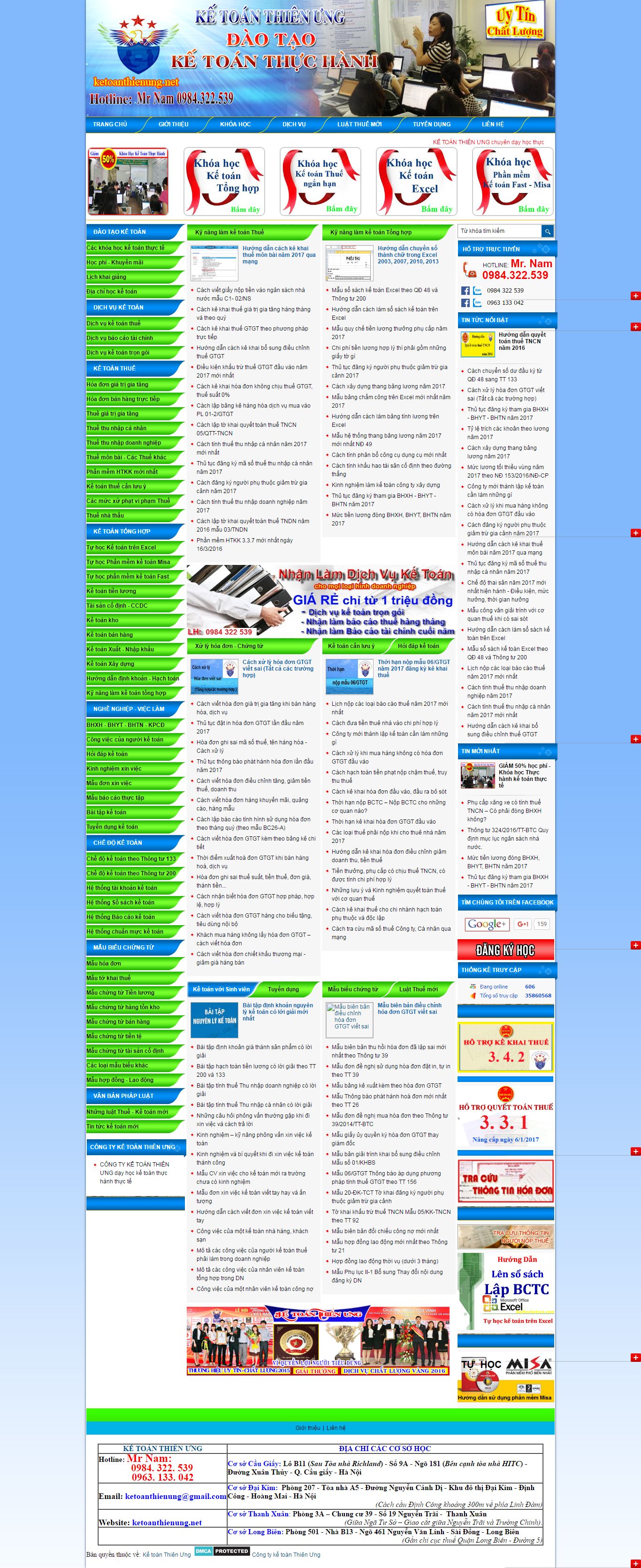 Thiết kế Web kế toán tư vấn luật ketoanthienung.net