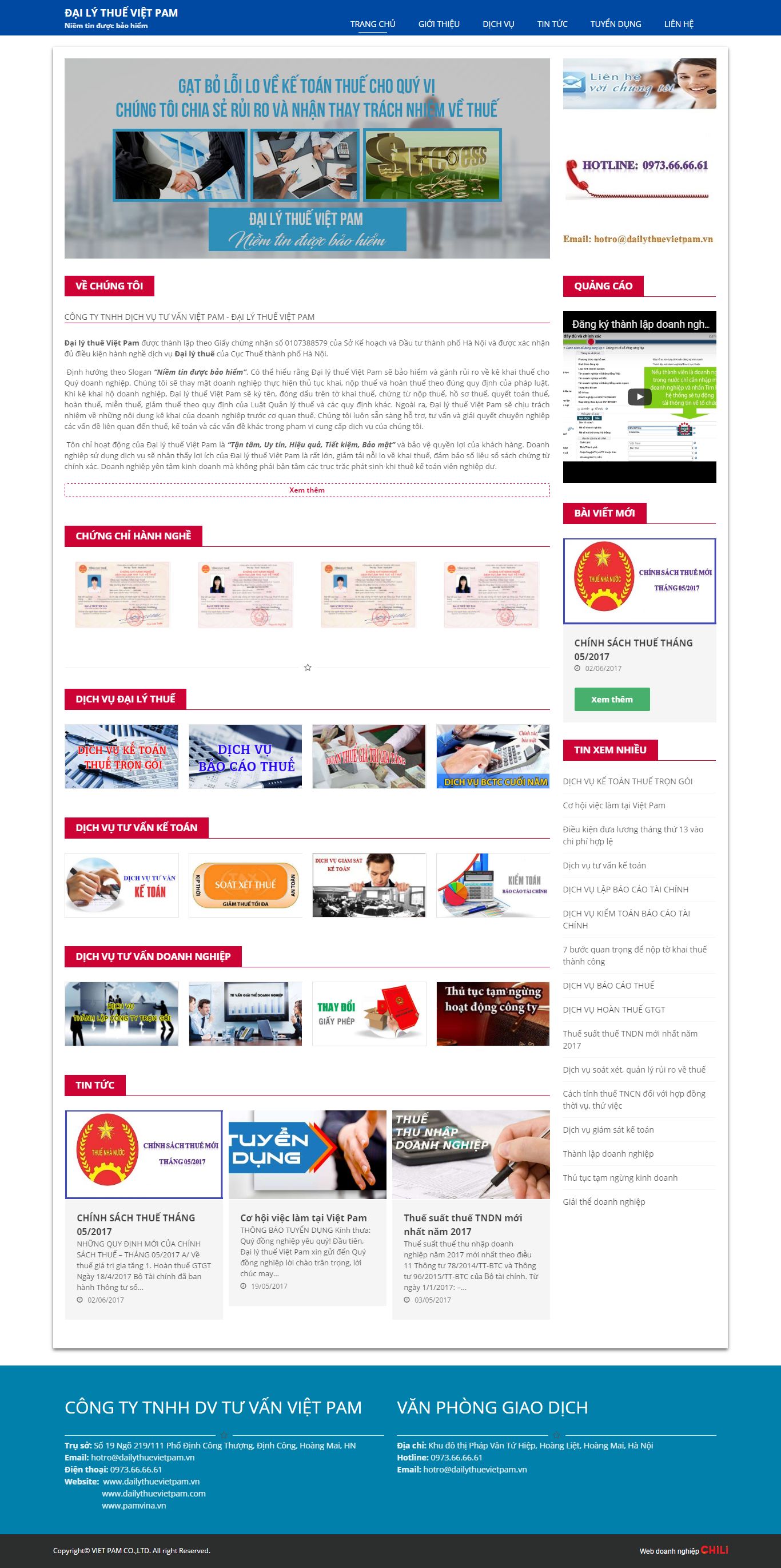 Thiết kế Web kế toán tư vấn luật dailythuevietpam.vn