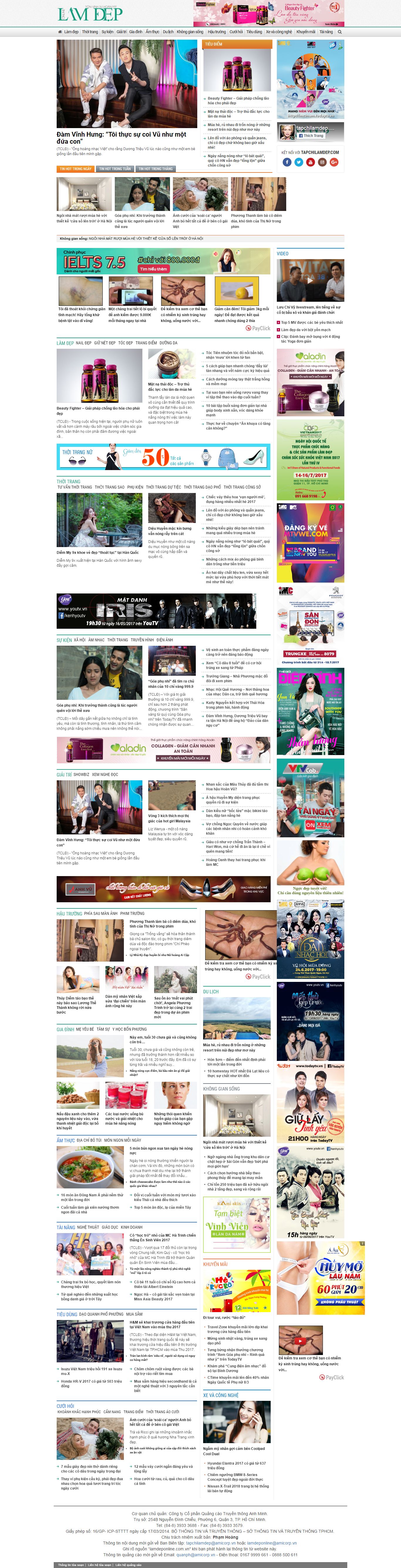 Thiết kế Web tạp chí online lamdeponline.vn