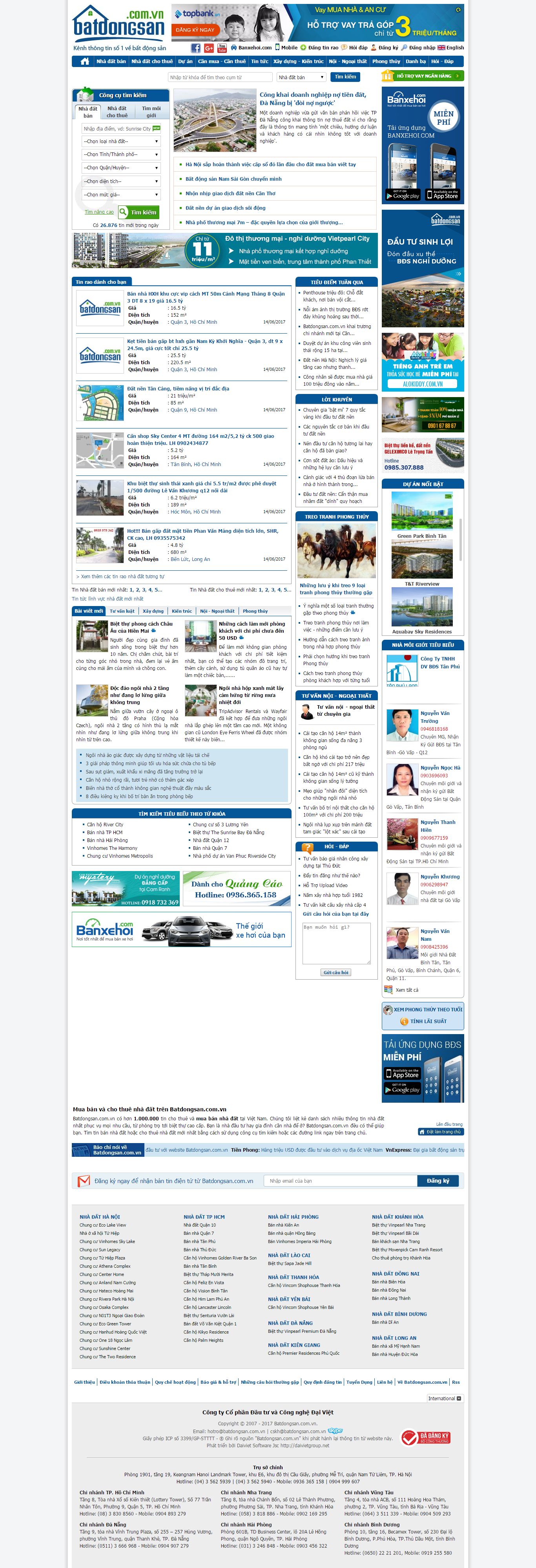 Thiết kế Web bất động sản batdongsan.com.vn