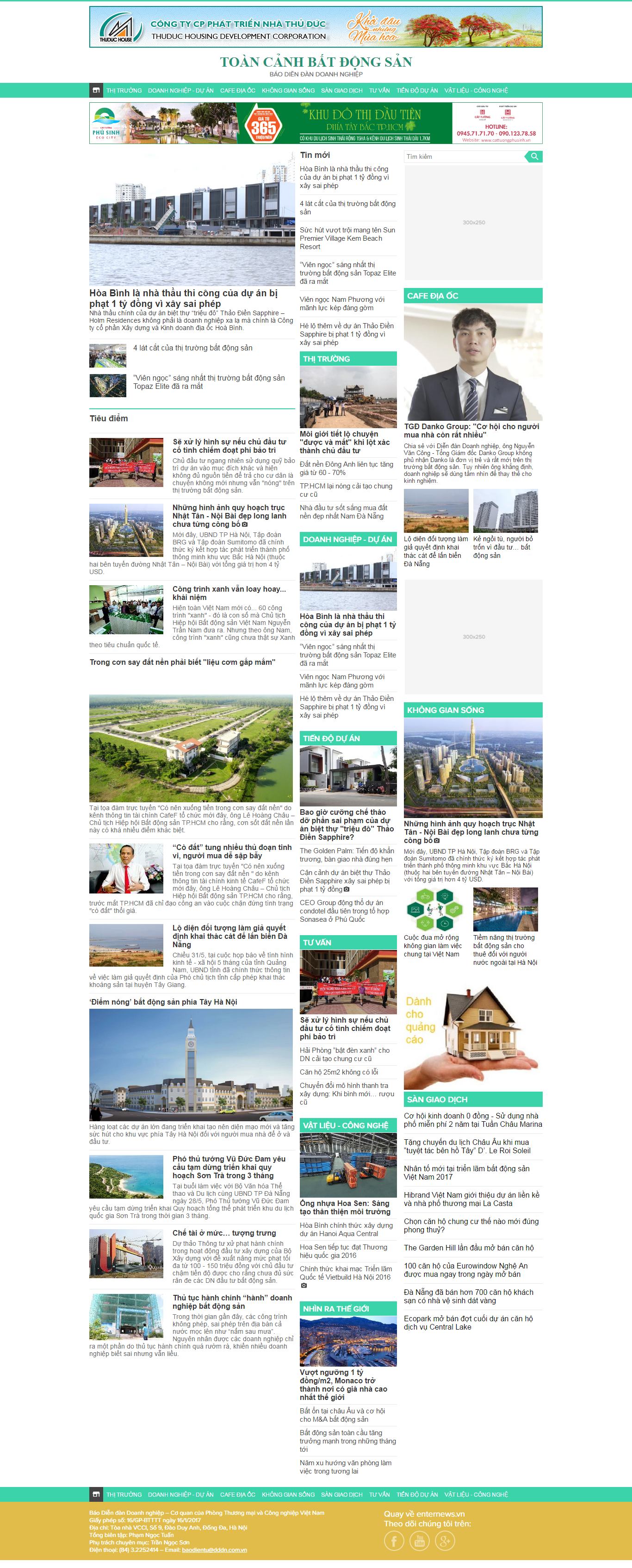 Thiết kế Web bất động sản batdongsan.enternews.vn
