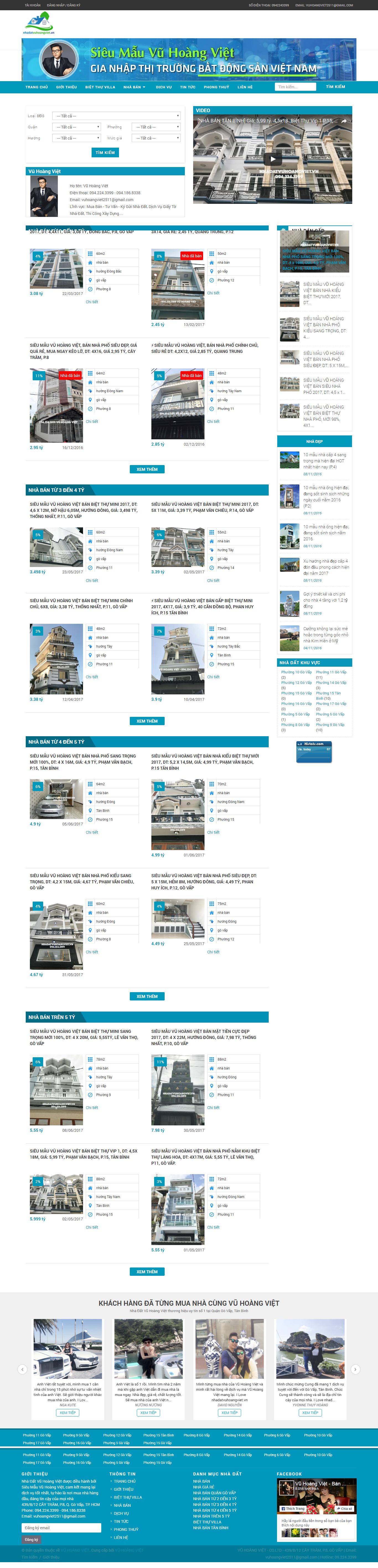 Thiết kế Web bất động sản nhadatvuhoangviet.vn