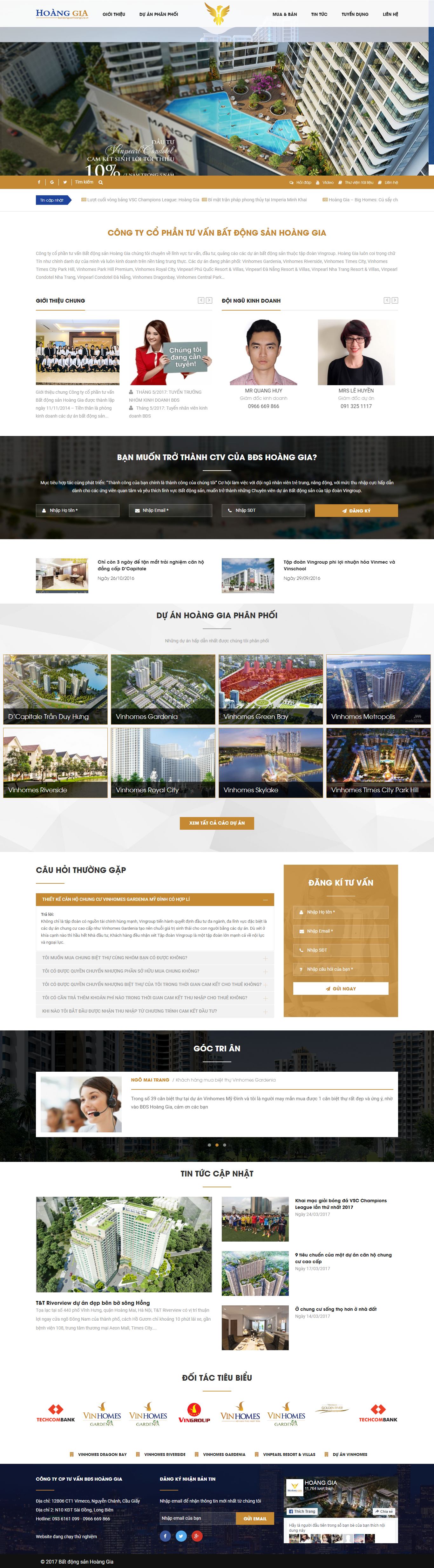 Thiết kế Web bất động sản batdongsanhoanggia.vn