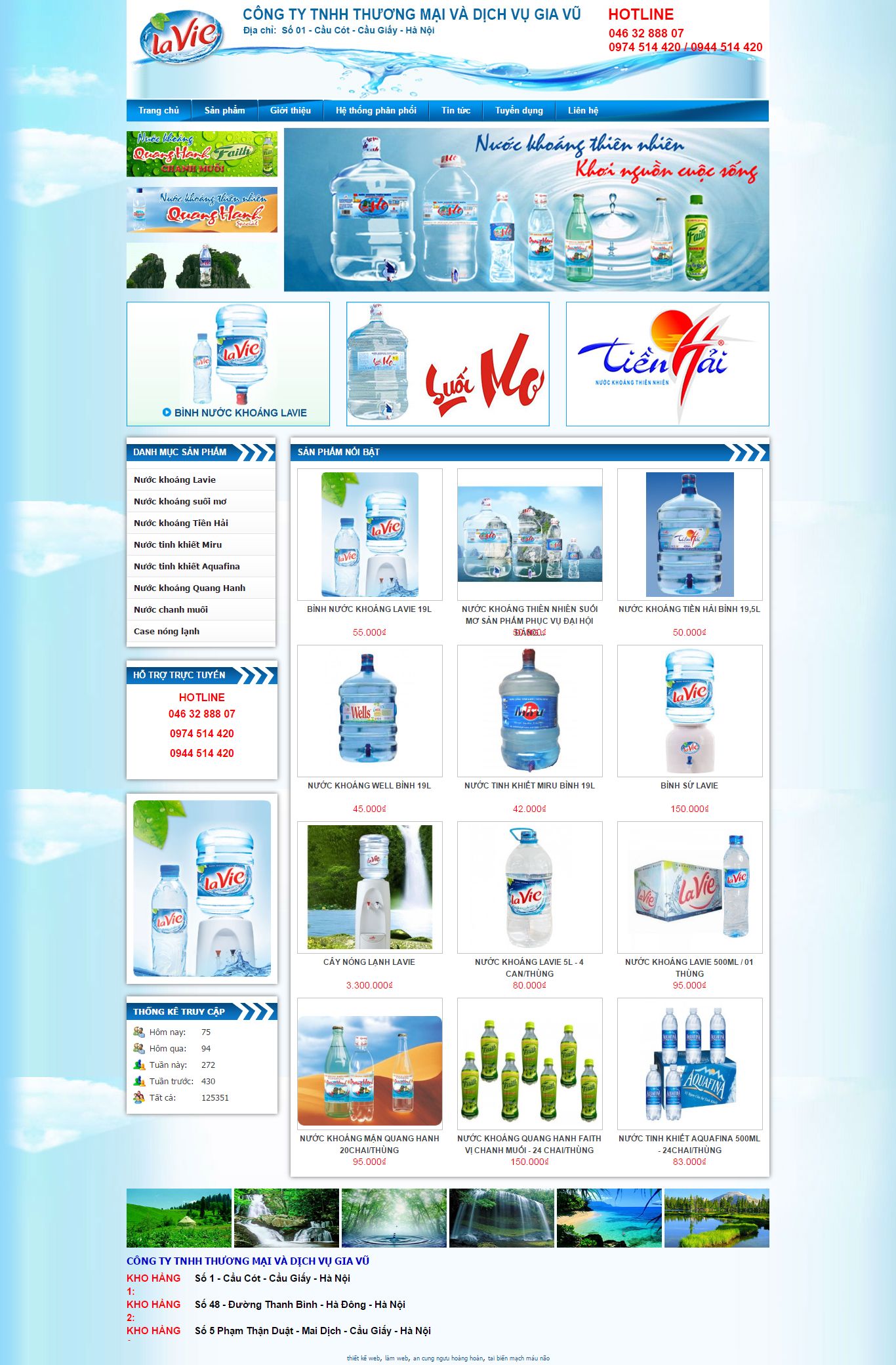 Thiết kế Web nước uống laviewater.net