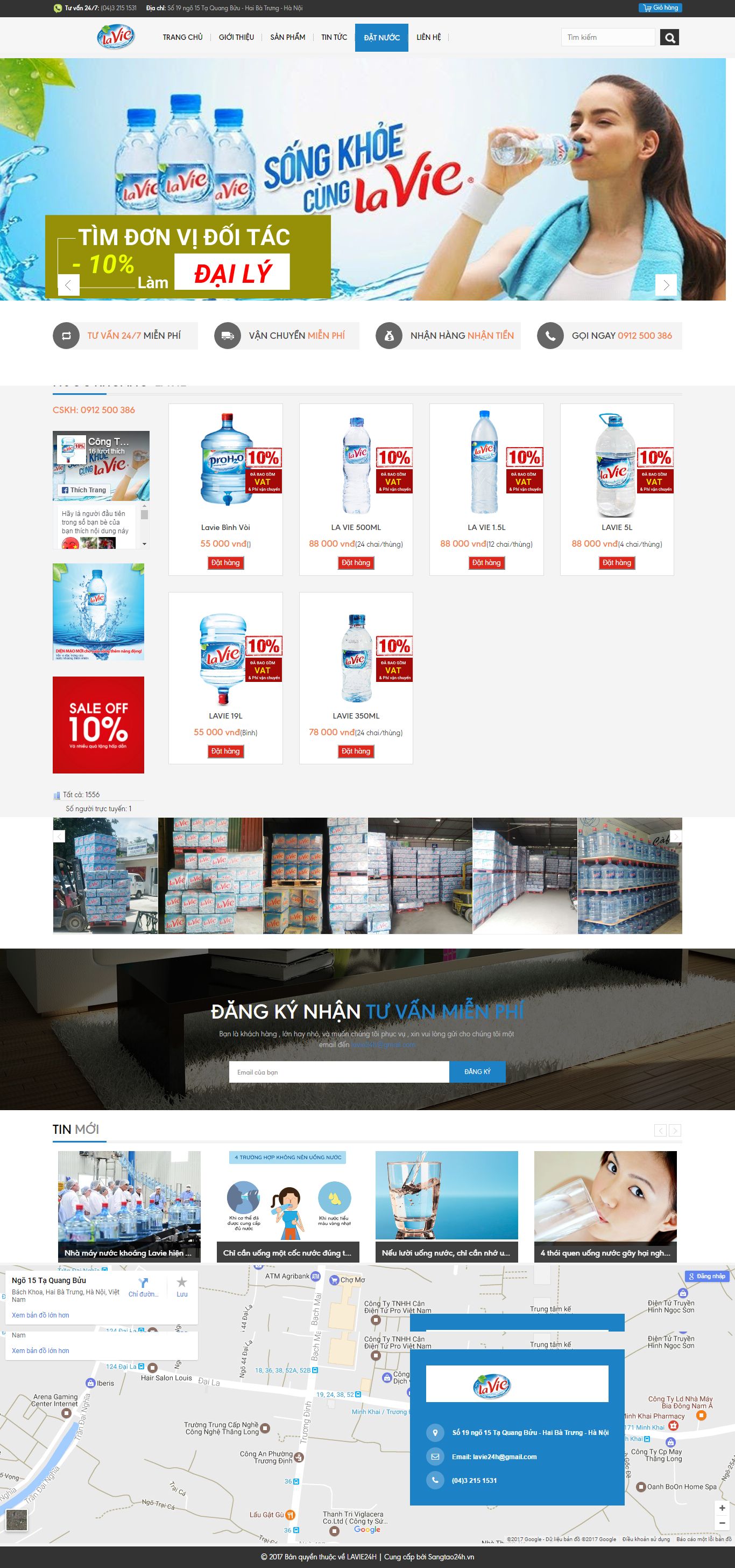 Thiết kế Web nước uống lavie24h.net