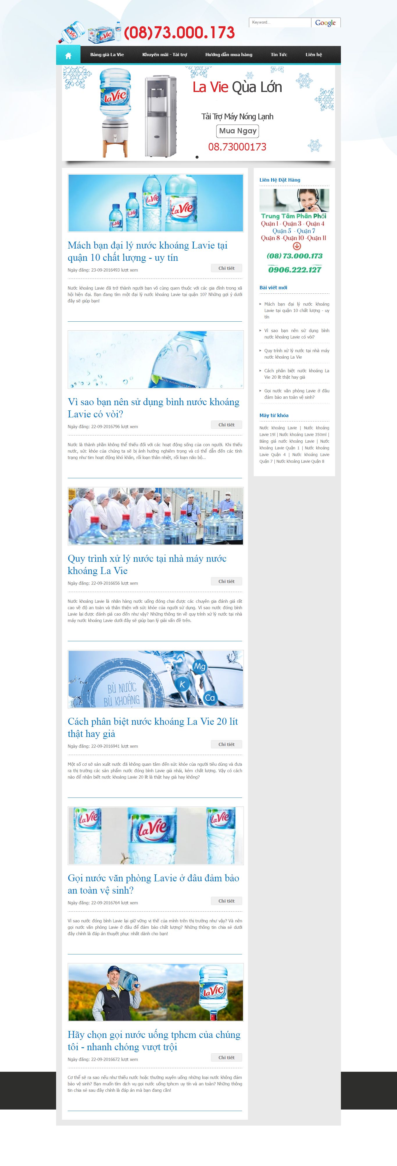 Thiết kế Web nước uống nuocuonglavie.com