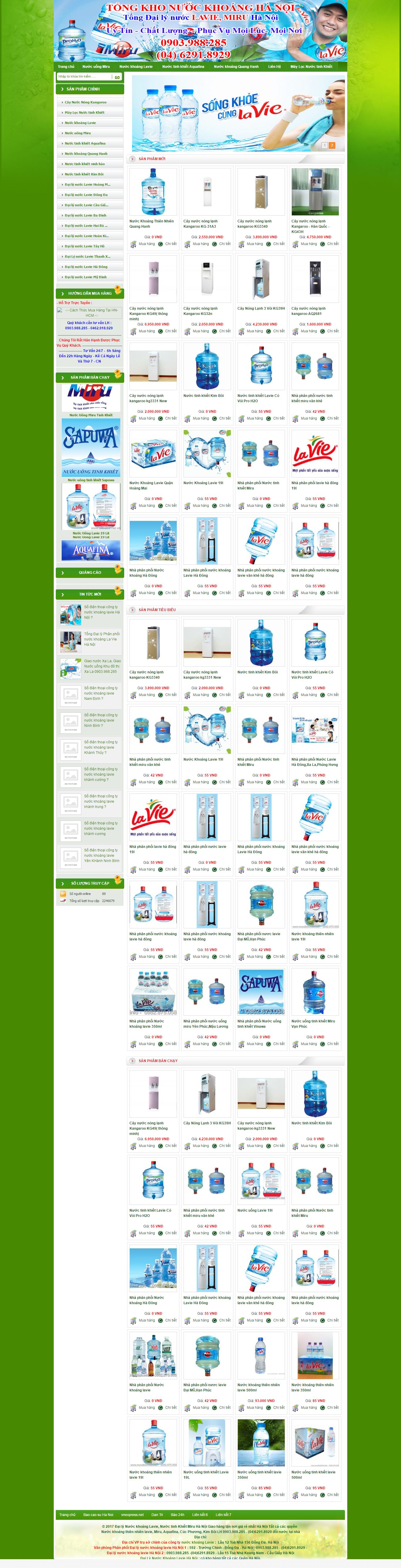 Thiết kế Web nước uống nuoctinhkhiet.info