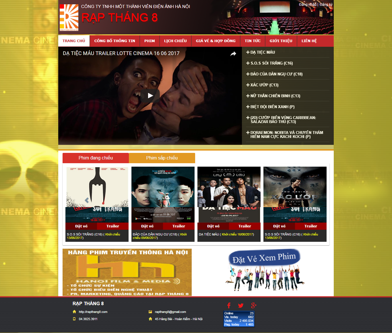 Thiết kế Web phim ảnh rapthang8.com