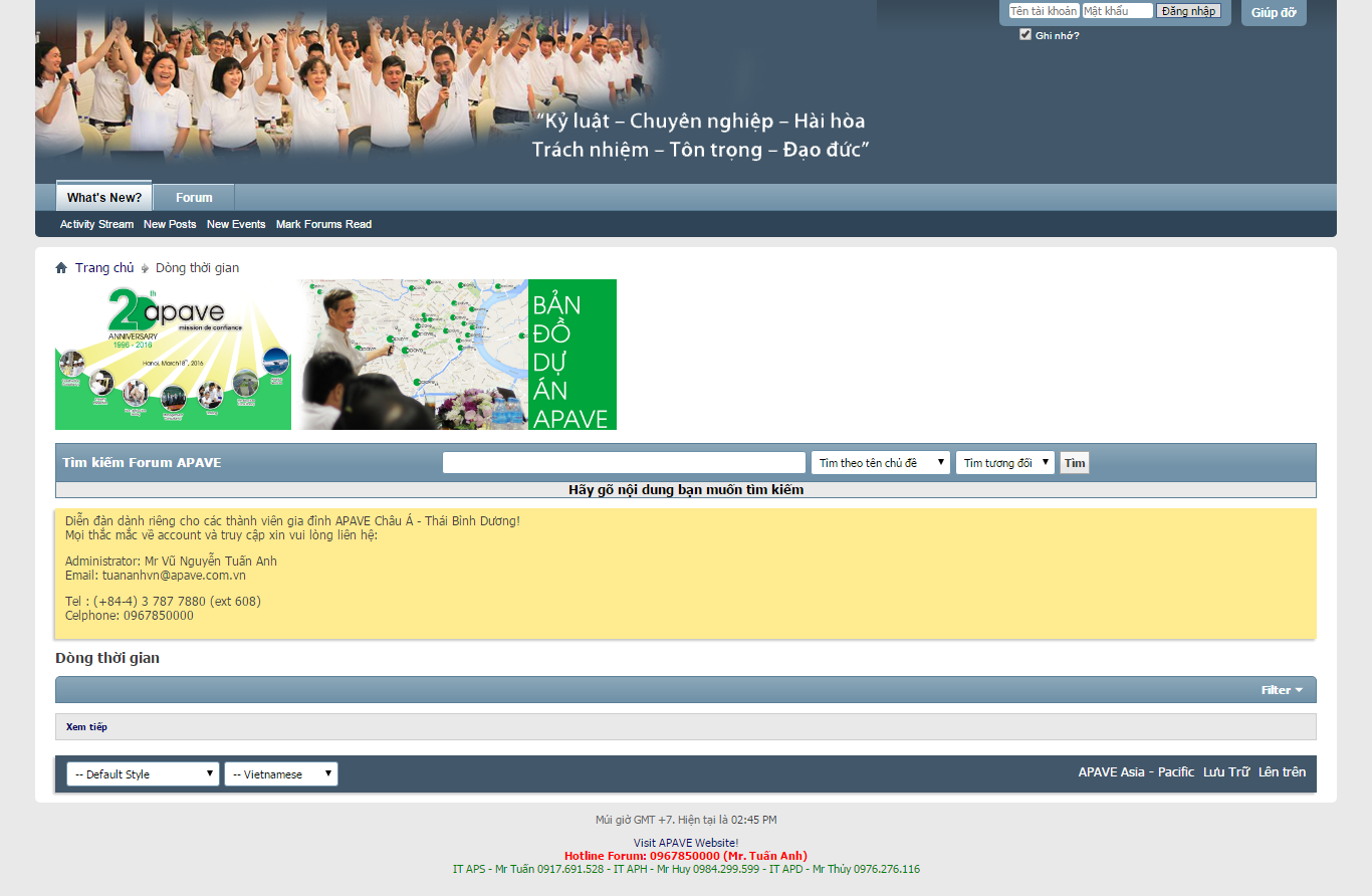 Thiết kế Web diễn đàn forum forum.apave.vn