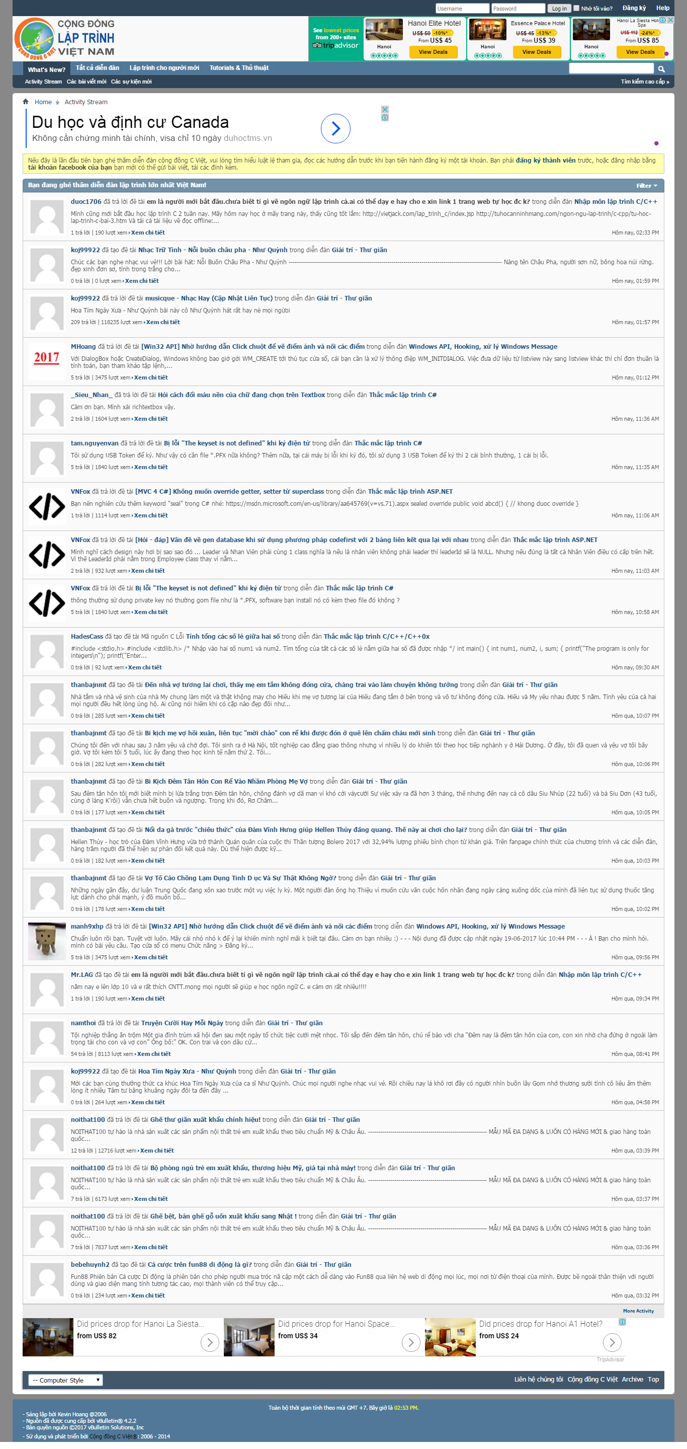 Thiết kế Web diễn đàn forum diendan.congdongcviet.com