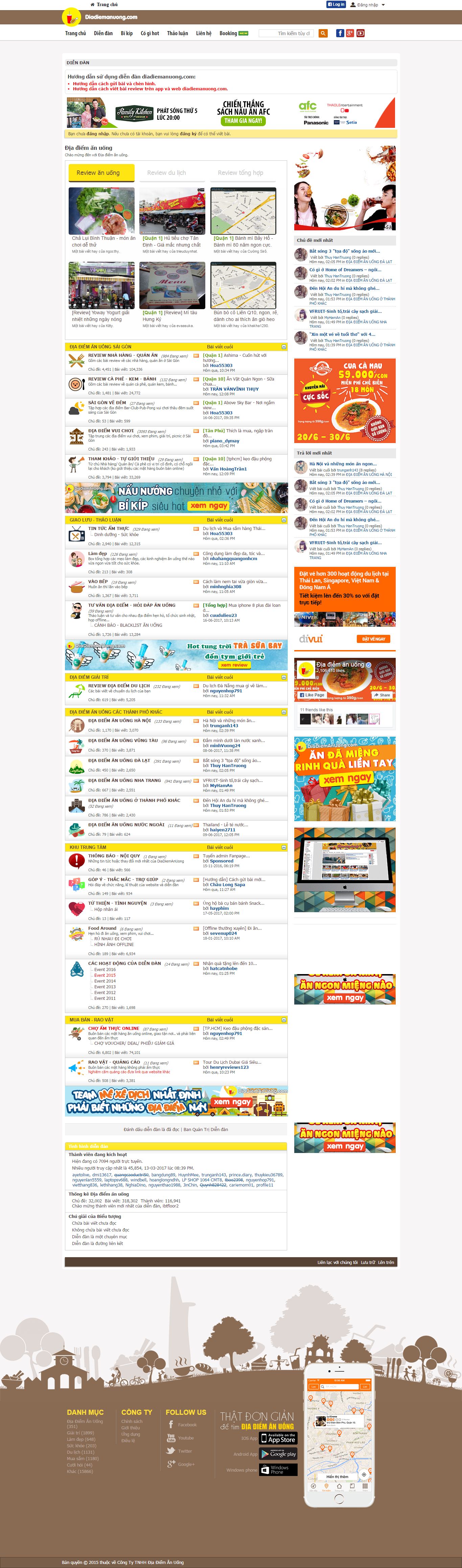 Thiết kế Web diễn đàn forum forum.diadiemanuong.com