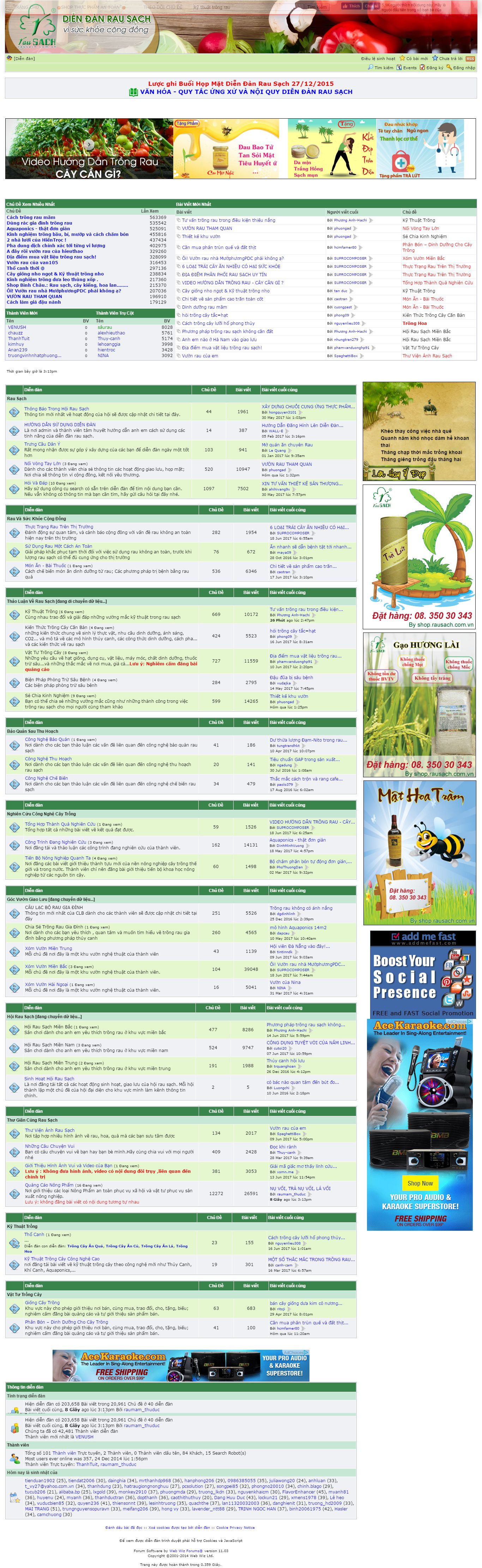 Thiết kế Web diễn đàn forum rausach.com.vn