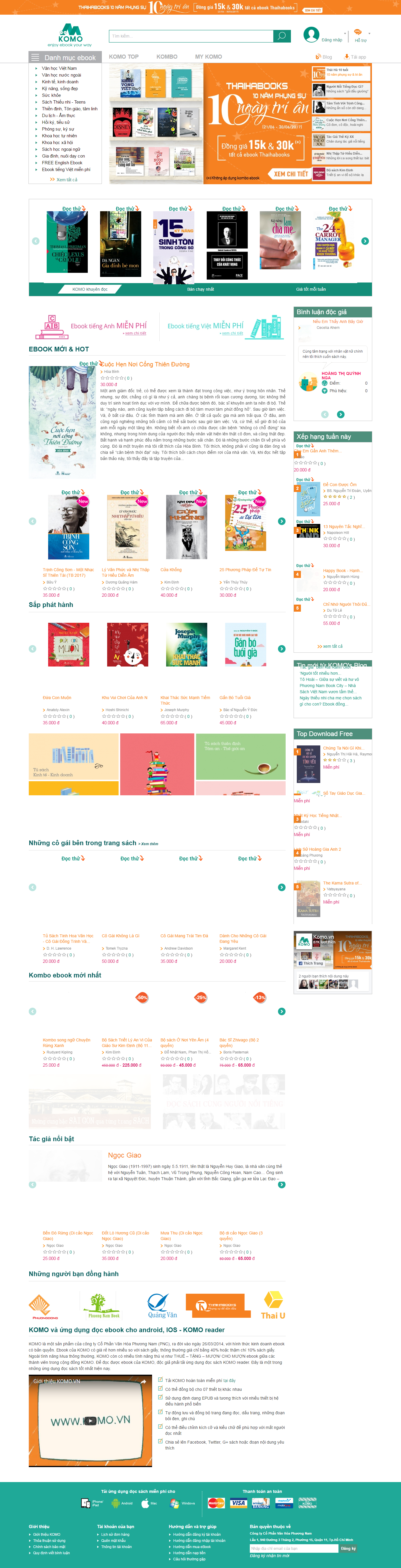 Thiết kế Web bán sách ebook komo.vn