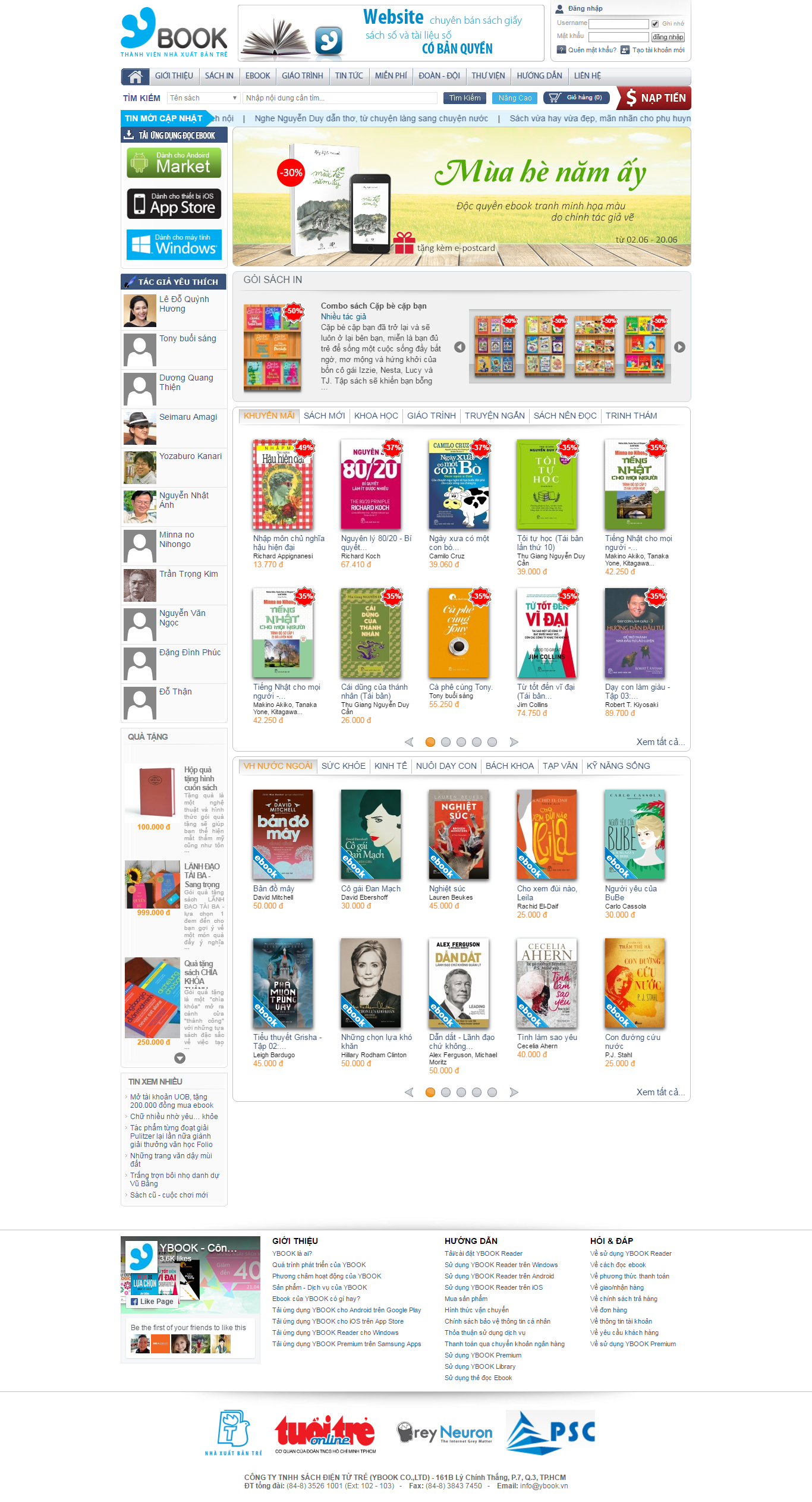 Thiết kế Web bán sách ebook ybook.vn