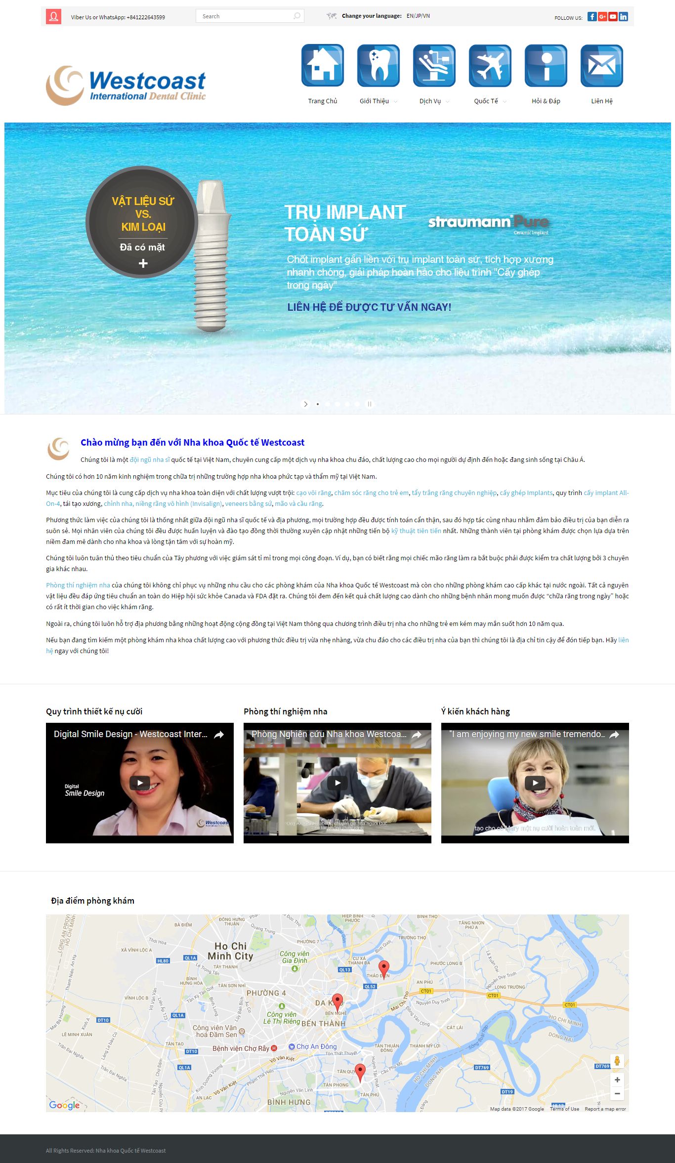 Thiết kế Web nha khoa nhakhoawestcoast.vn