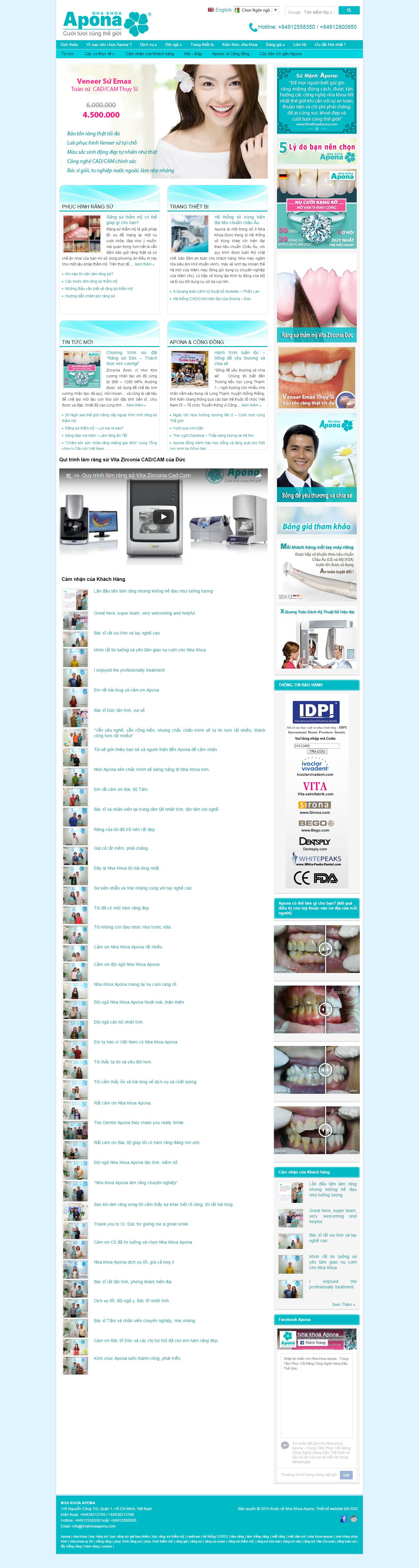 Thiết kế Web nha khoa nhakhoaapona.com