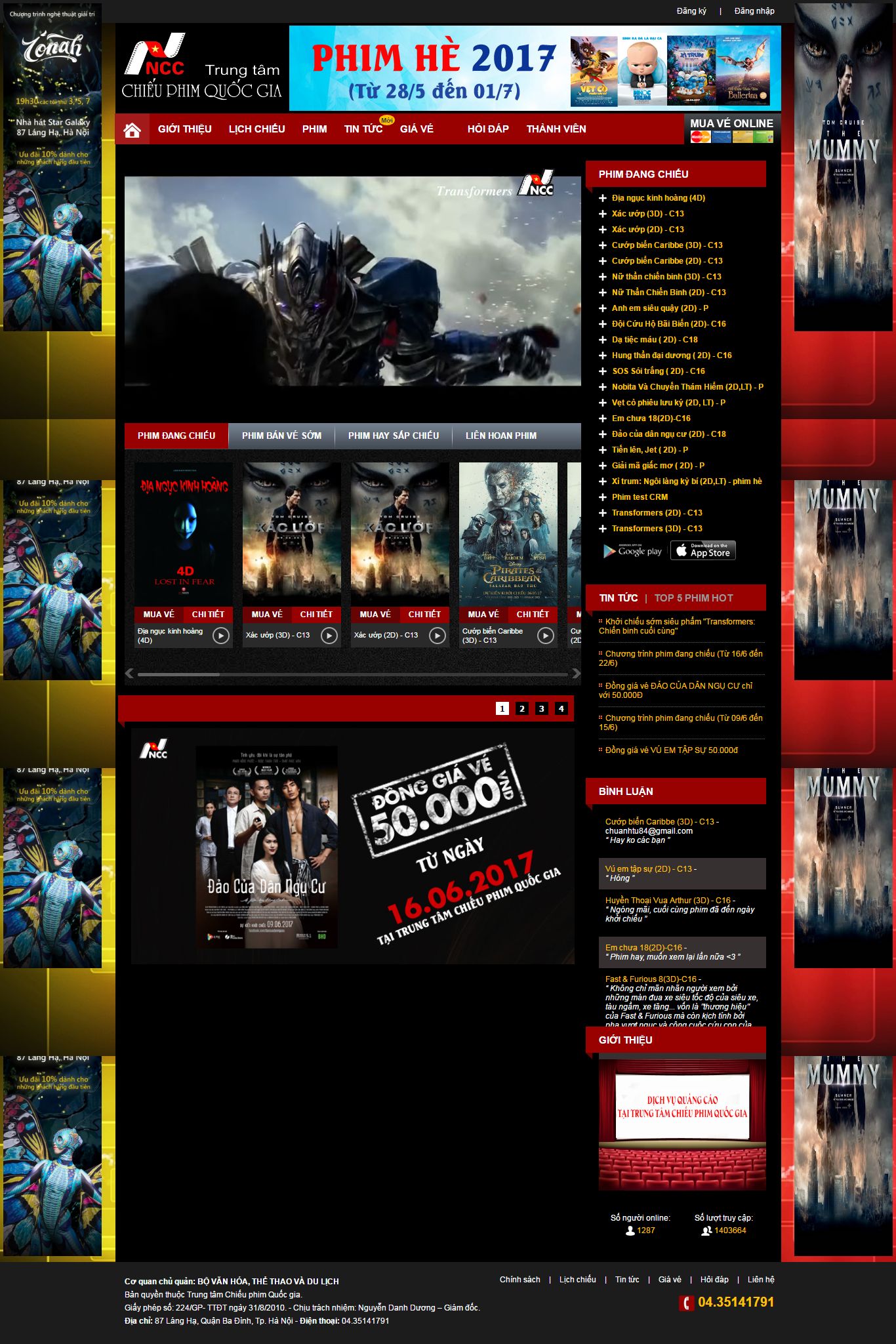 Thiết kế Web phim ảnh chieuphimquocgia.com.vn