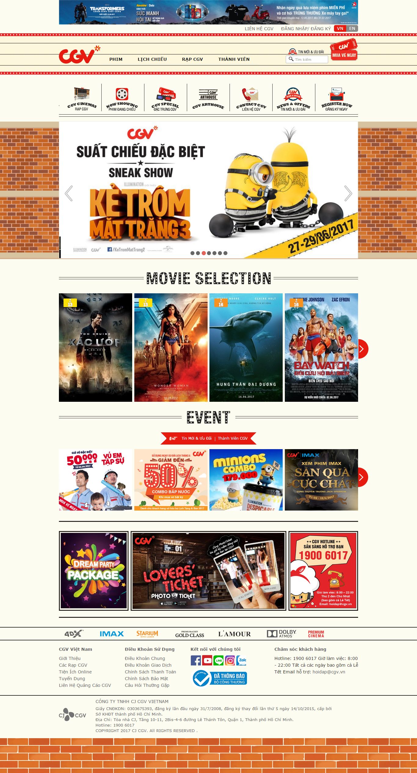 Thiết kế Web phim ảnh cgv.vn