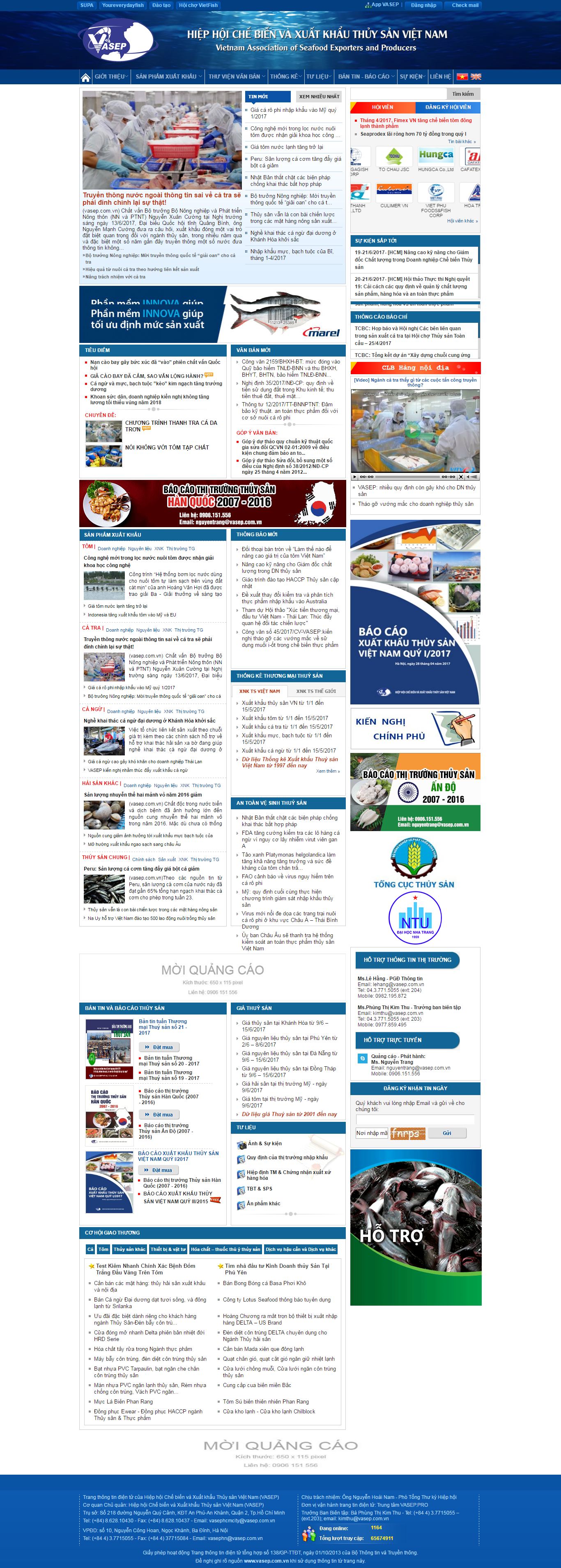 Thiết kế Web hải sản xuất khẩu vasep.com.vn