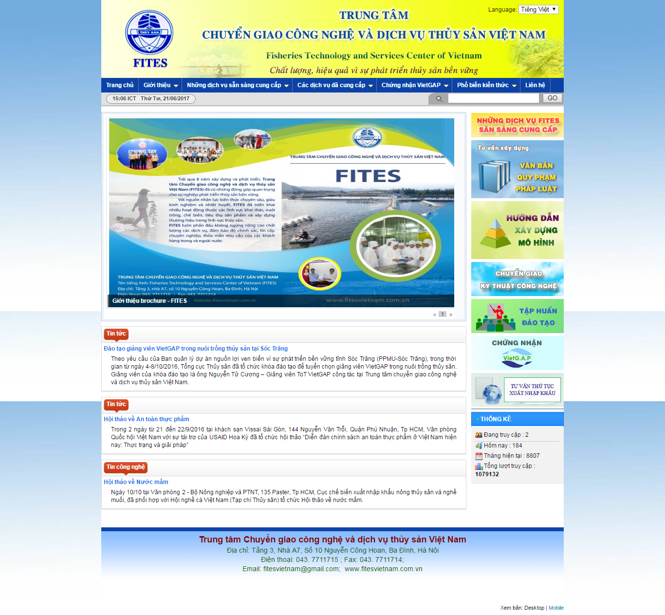 Thiết kế Web hải sản xuất khẩu fitesvietnam.com.vn