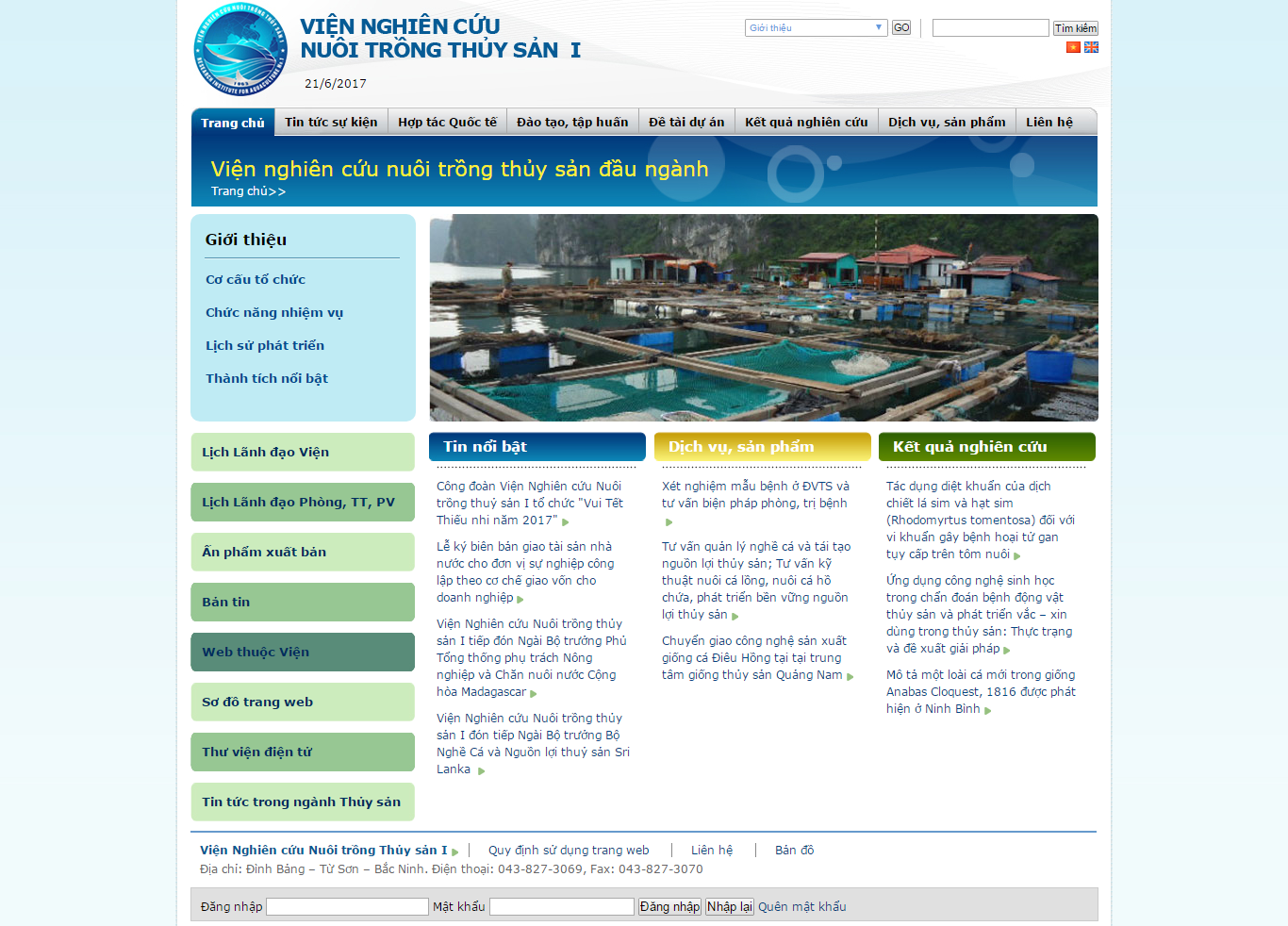 Thiết kế Web hải sản xuất khẩu ria1.org