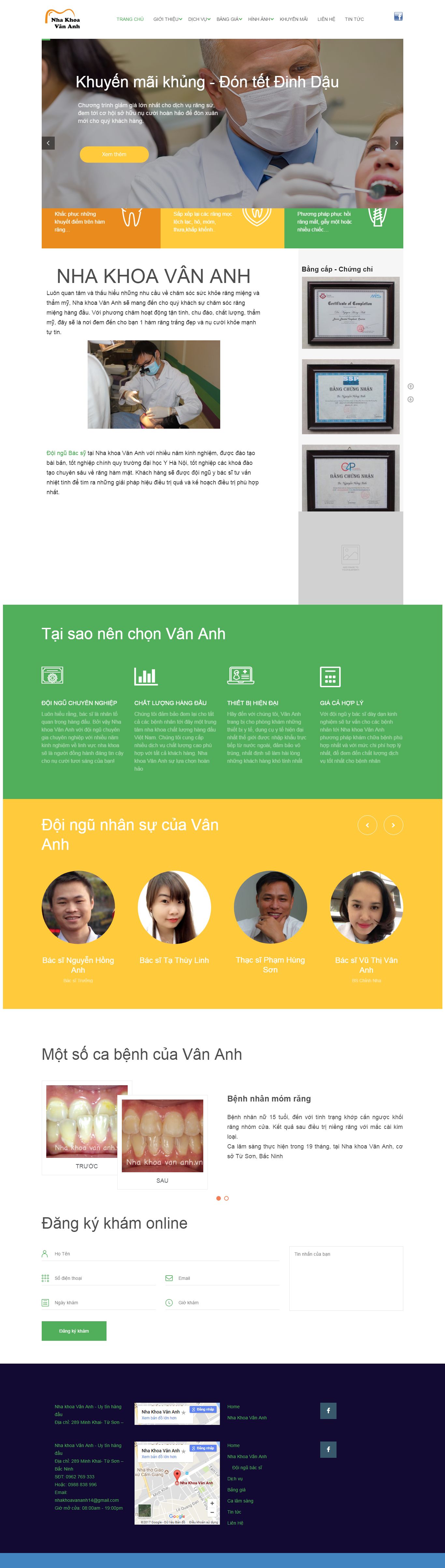 Thiết kế Web nha khoa nhakhoavananh.vn