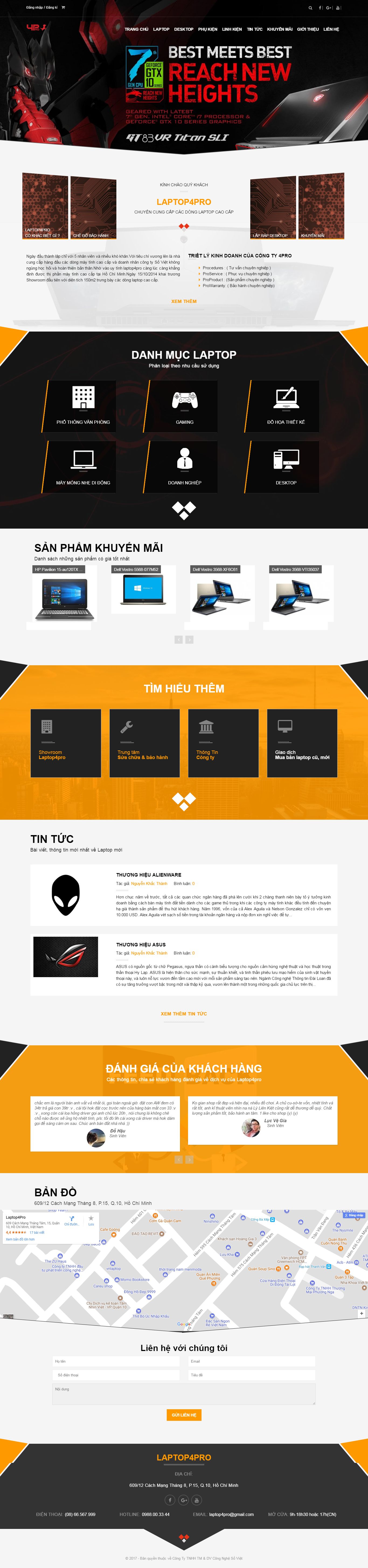 Thiết kế Web bán máy tính laptop laptop4pro.vn