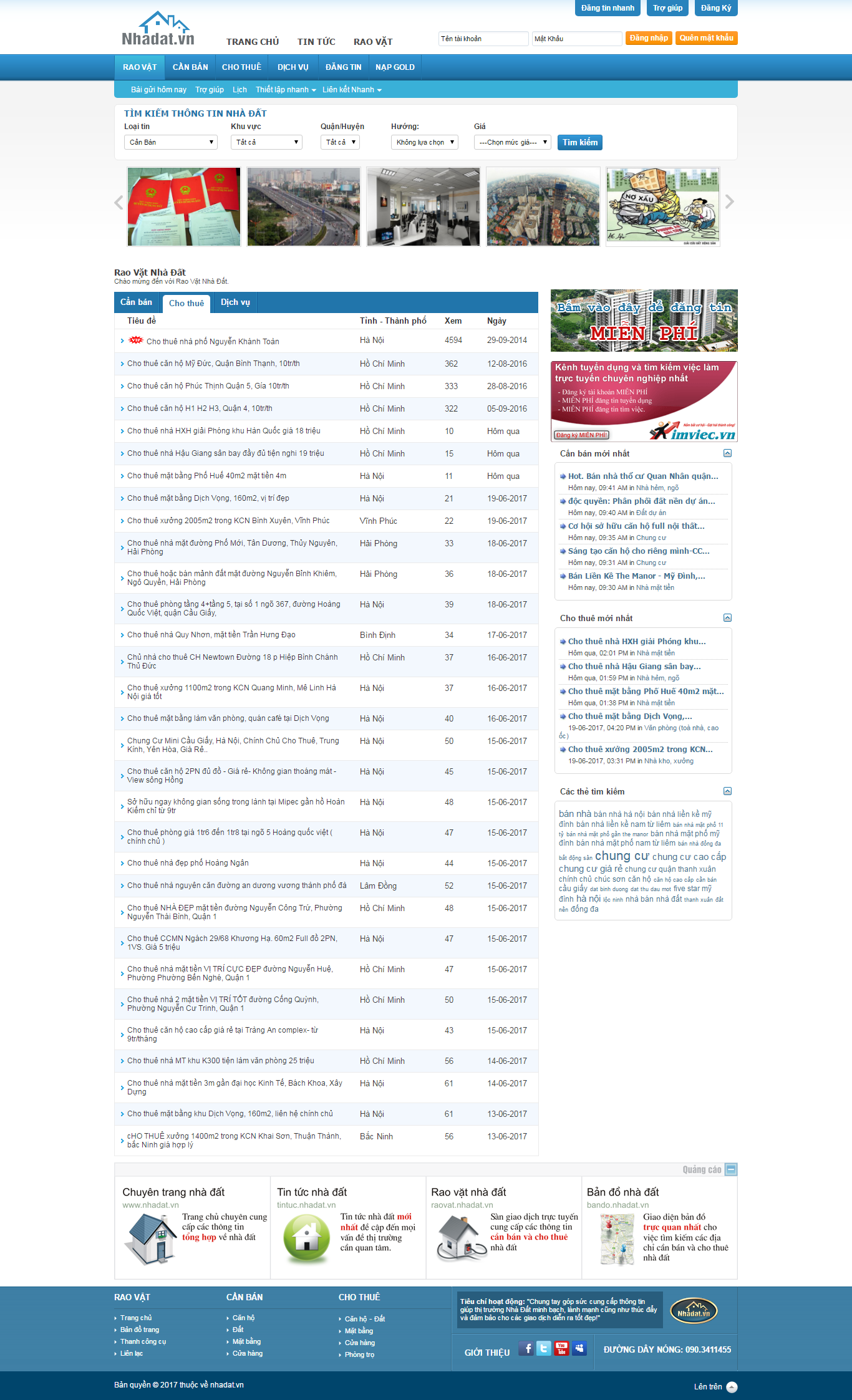 Thiết kế Web rao vặt Đấu giá raovat.nhadat.vn