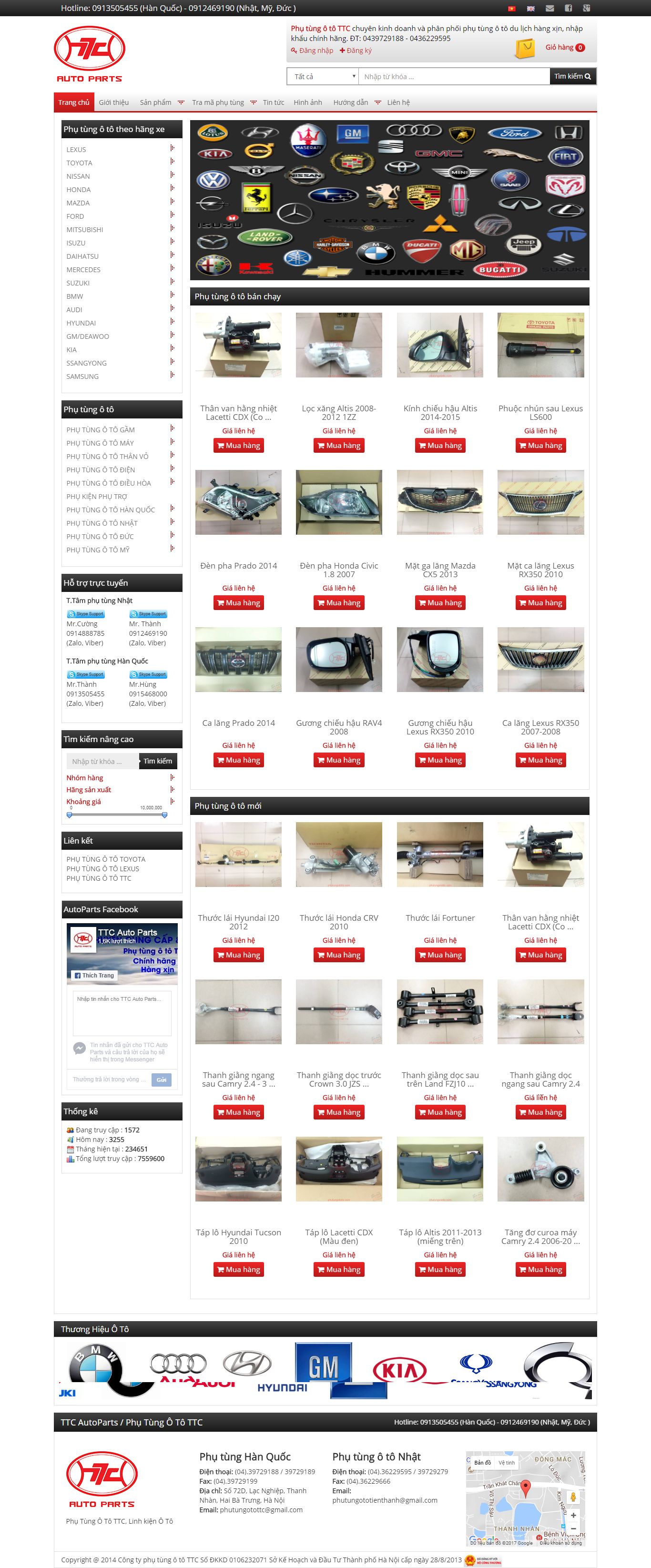 Thiết kế Web phụ tùng ô tô phutungotottc.com