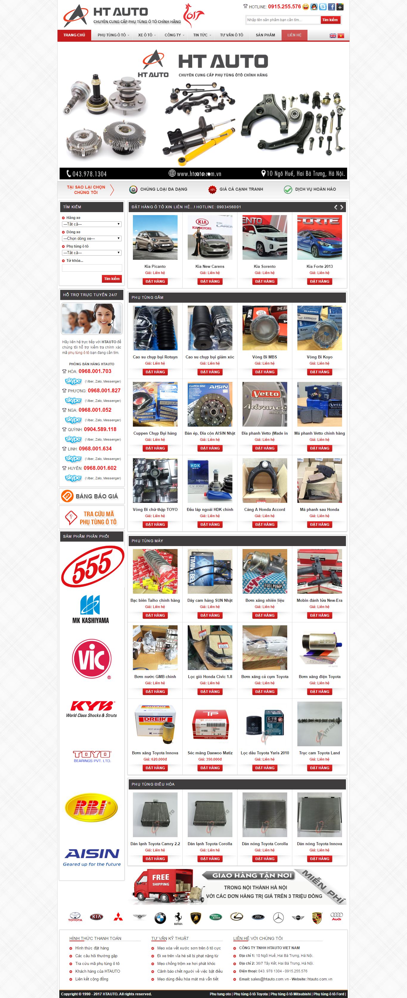 Thiết kế Web phụ tùng ô tô htauto.com.vn