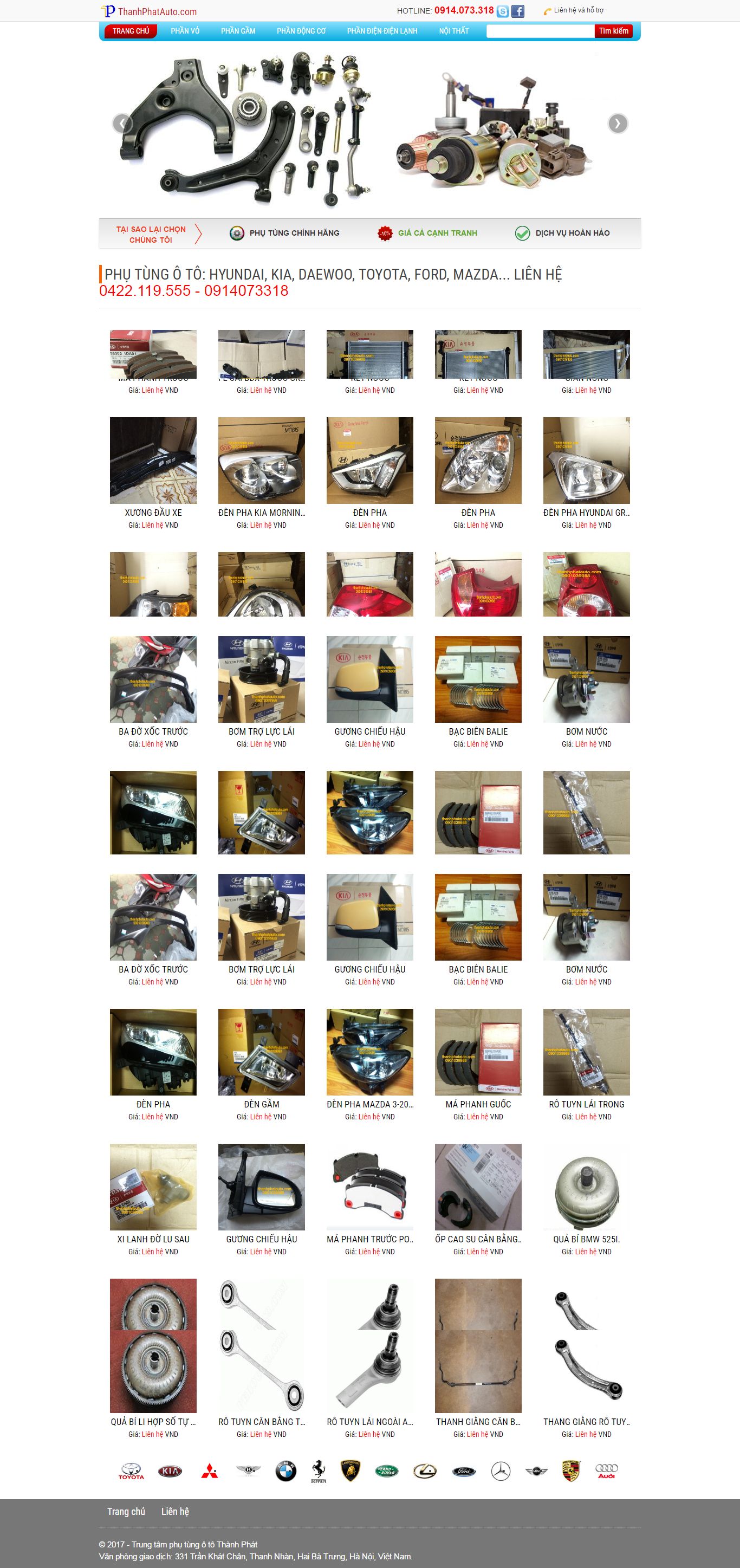 Thiết kế Web phụ tùng ô tô thanhphatauto.com
