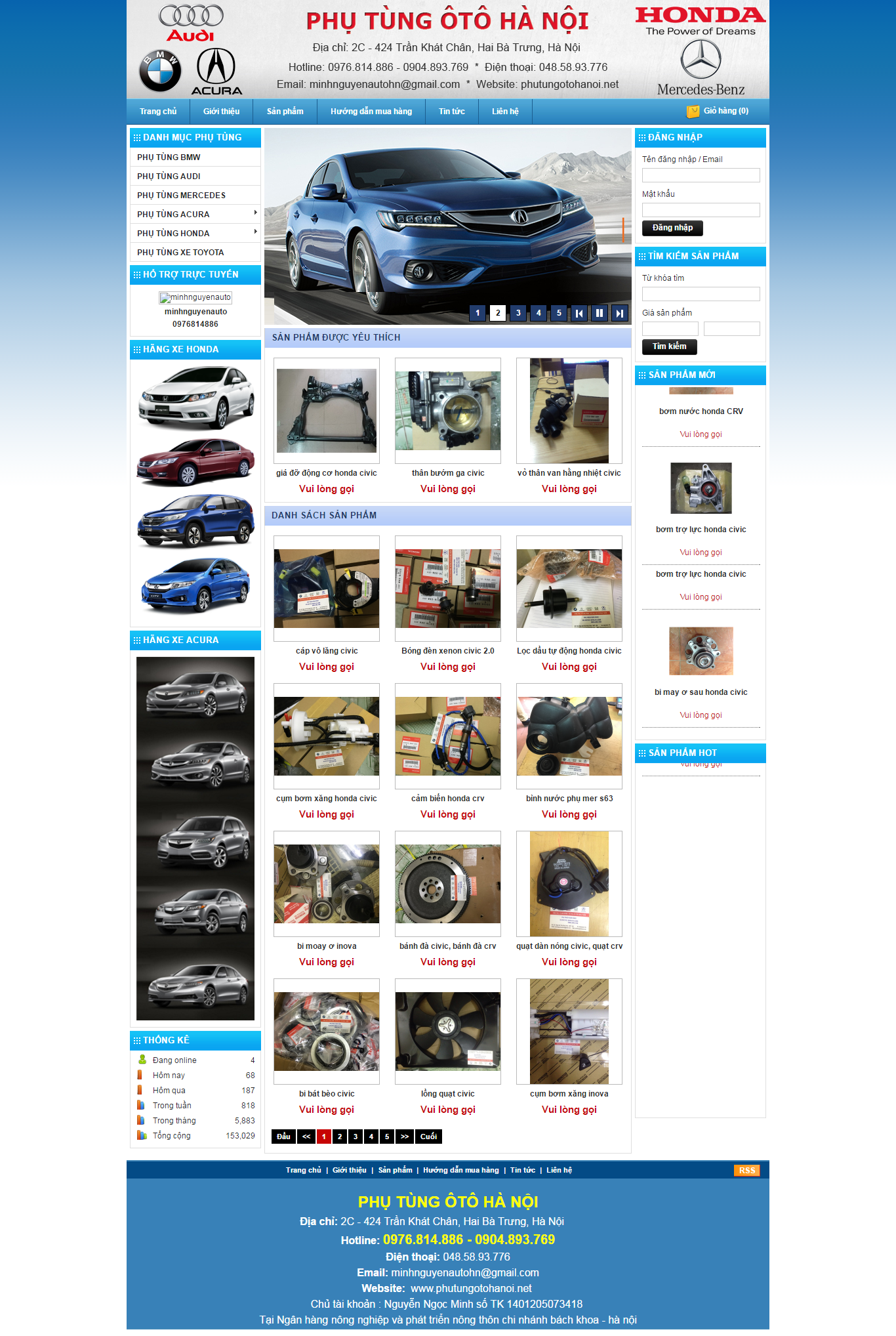 Thiết kế Web phụ tùng ô tô phutungotohanoi.net