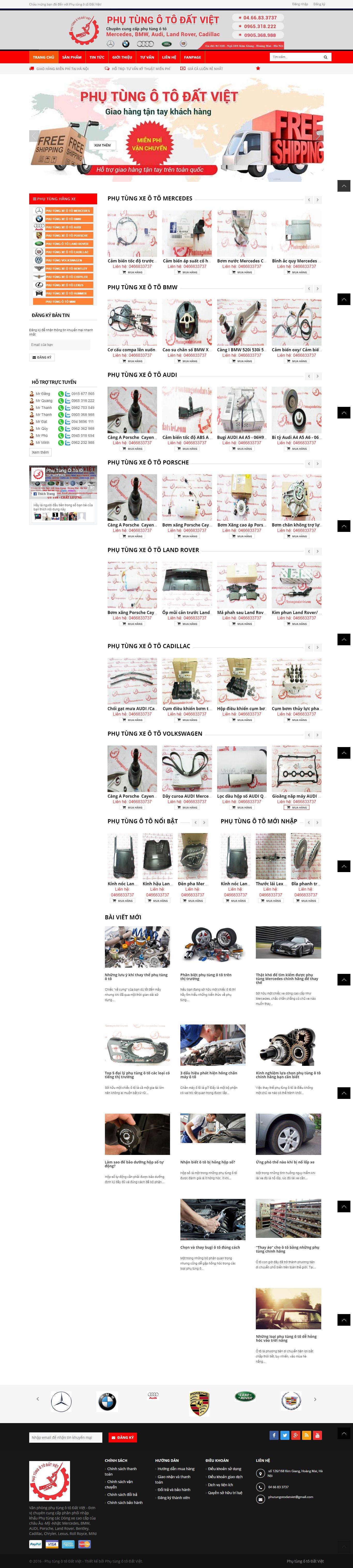 Thiết kế Web phụ tùng ô tô phutungotodatviet.com