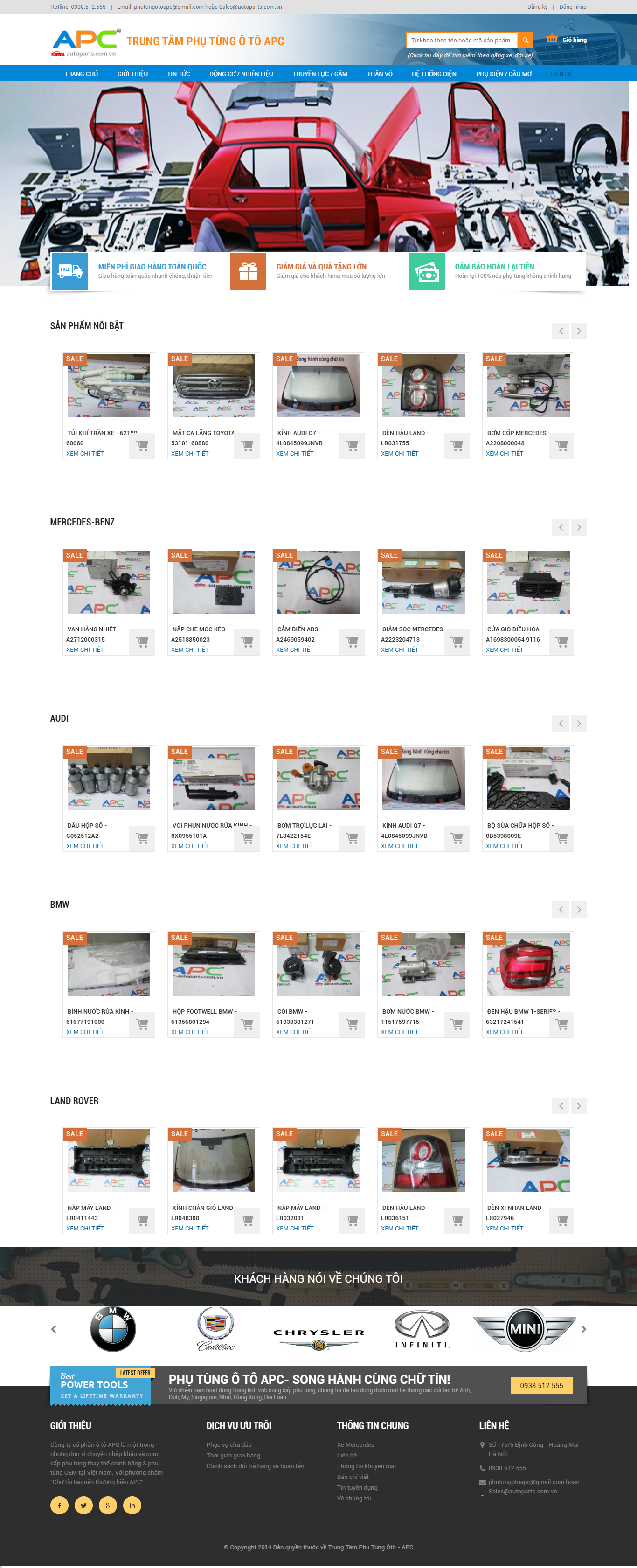 Thiết kế Web phụ tùng ô tô autoparts.com.vn