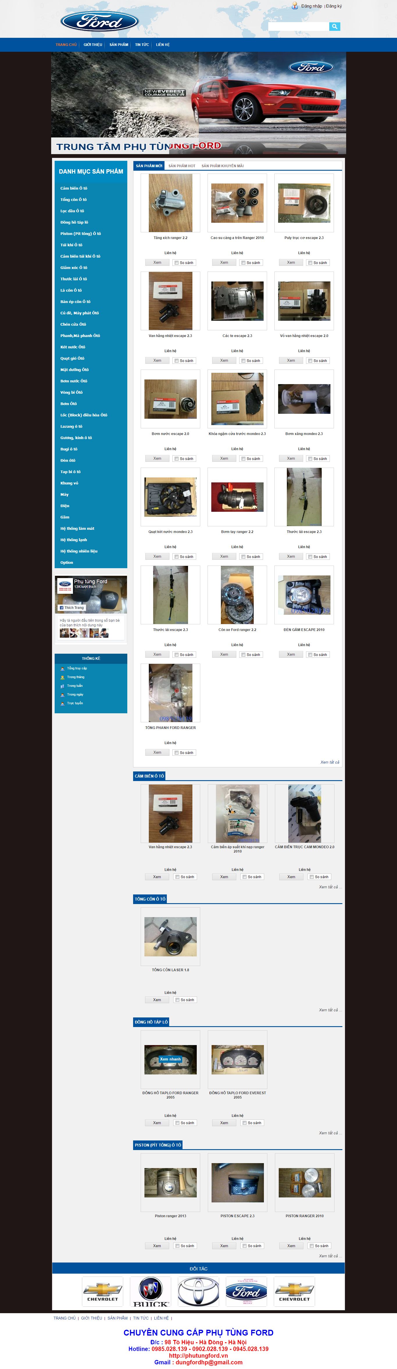 Thiết kế Web phụ tùng ô tô phutungford.vn
