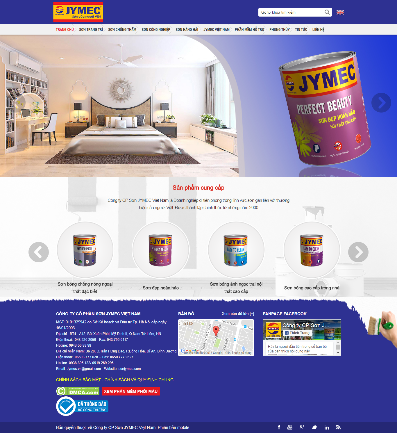 Thiết kế Web bán sơn sonjymec.com