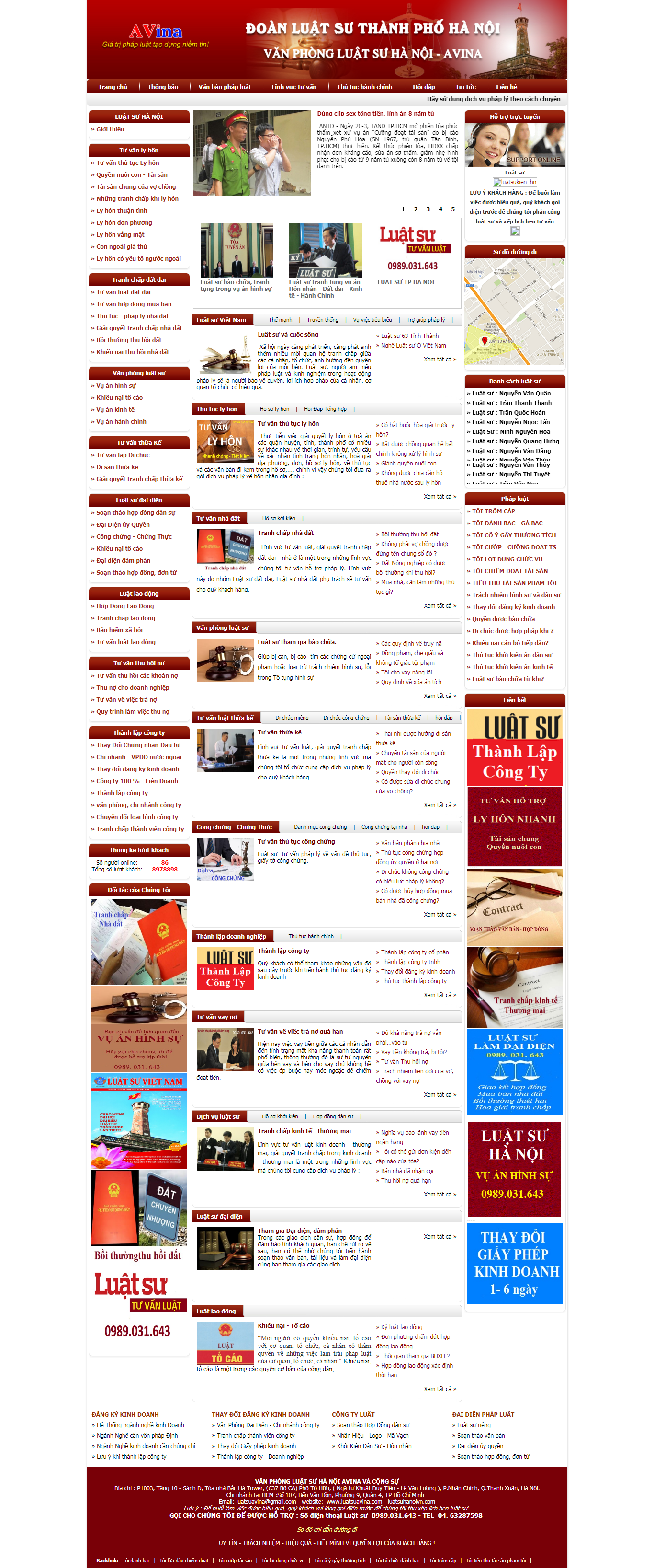 Thiết kế Web luật luatsuavina.com