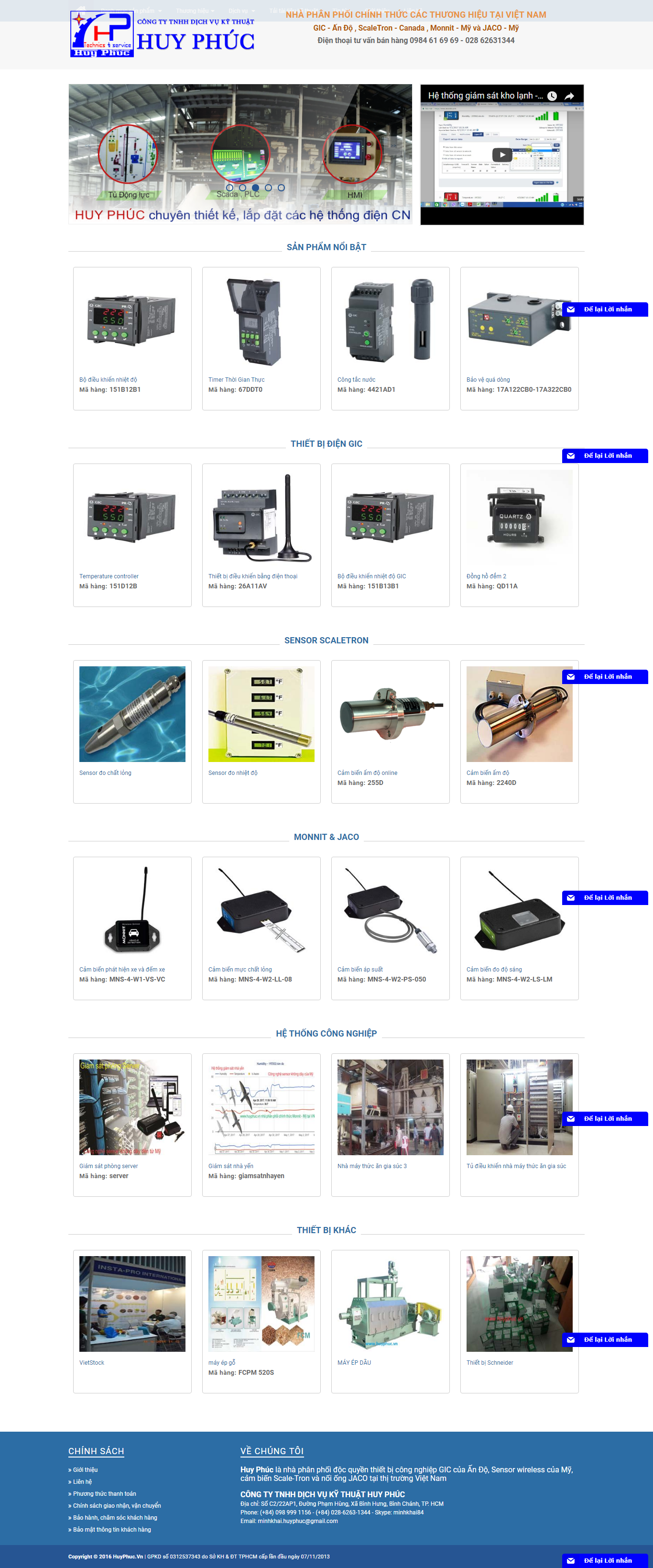 Thiết kế Web thiết bị Điện huyphuc.vn