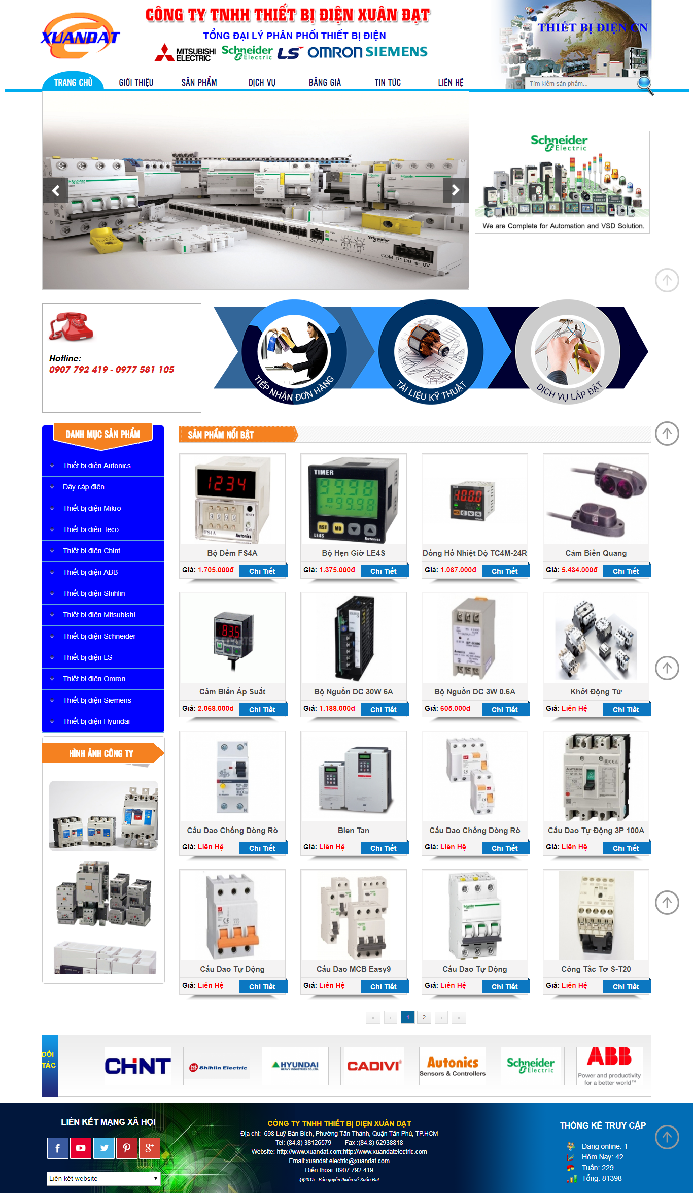 Thiết kế Web thiết bị Điện xuandat.com